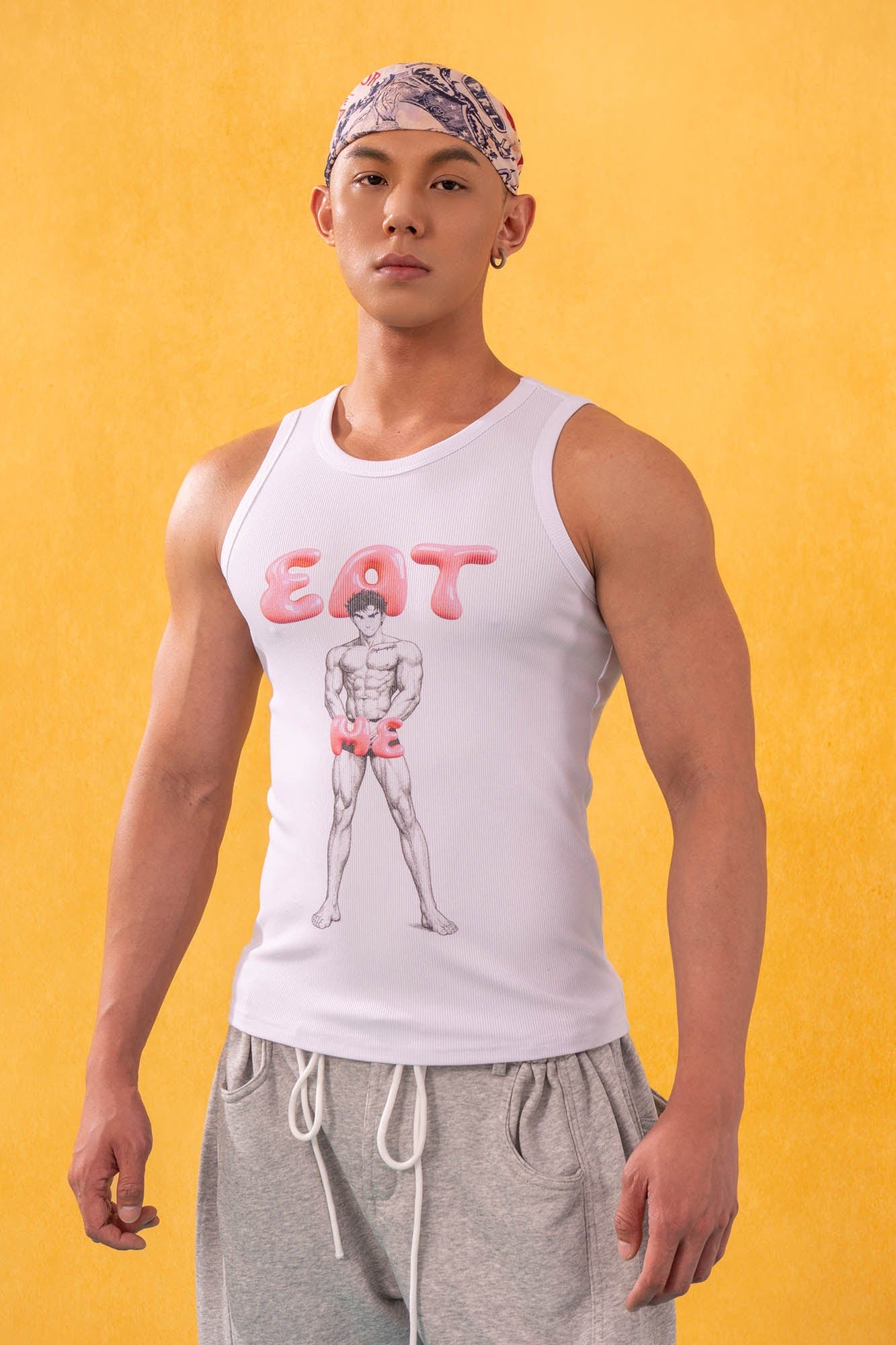 Eat Me Graphic Ribbed Tank