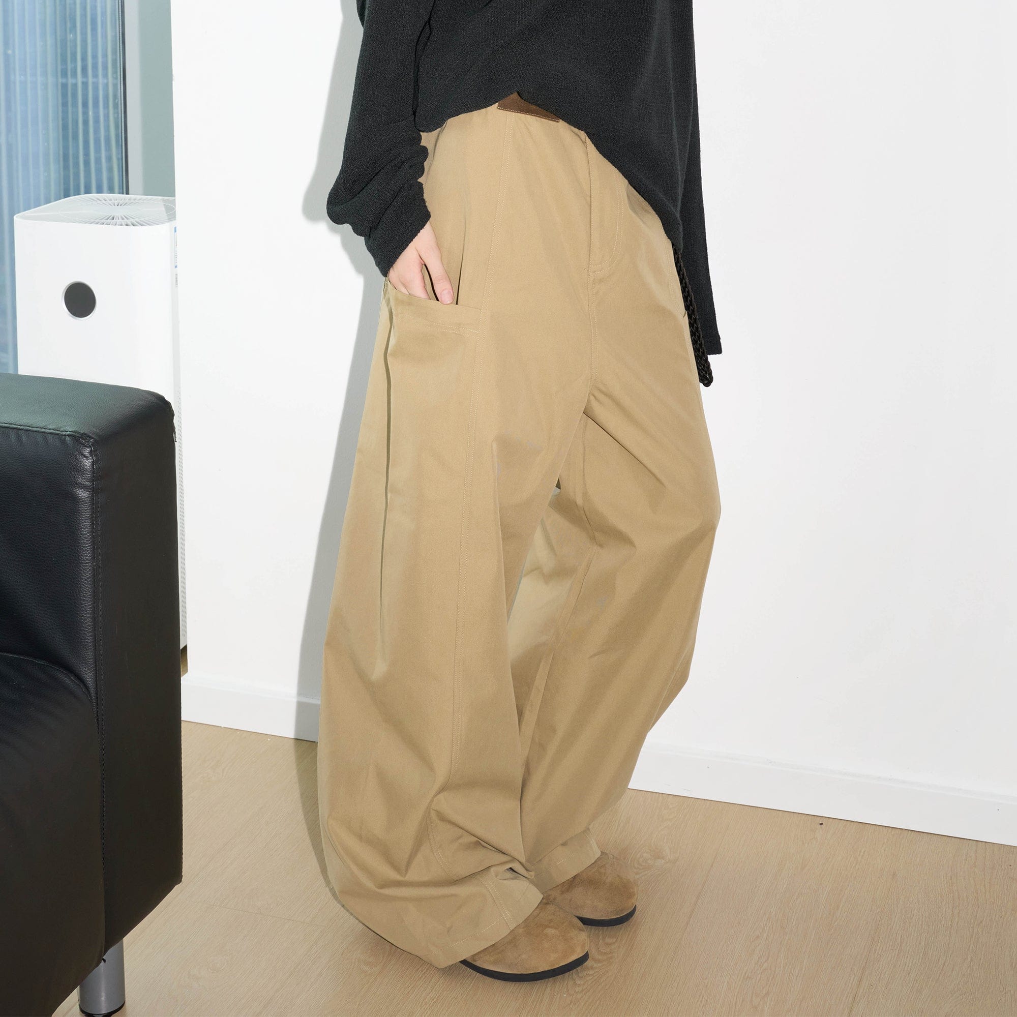 Wide Leg Khaki Pants