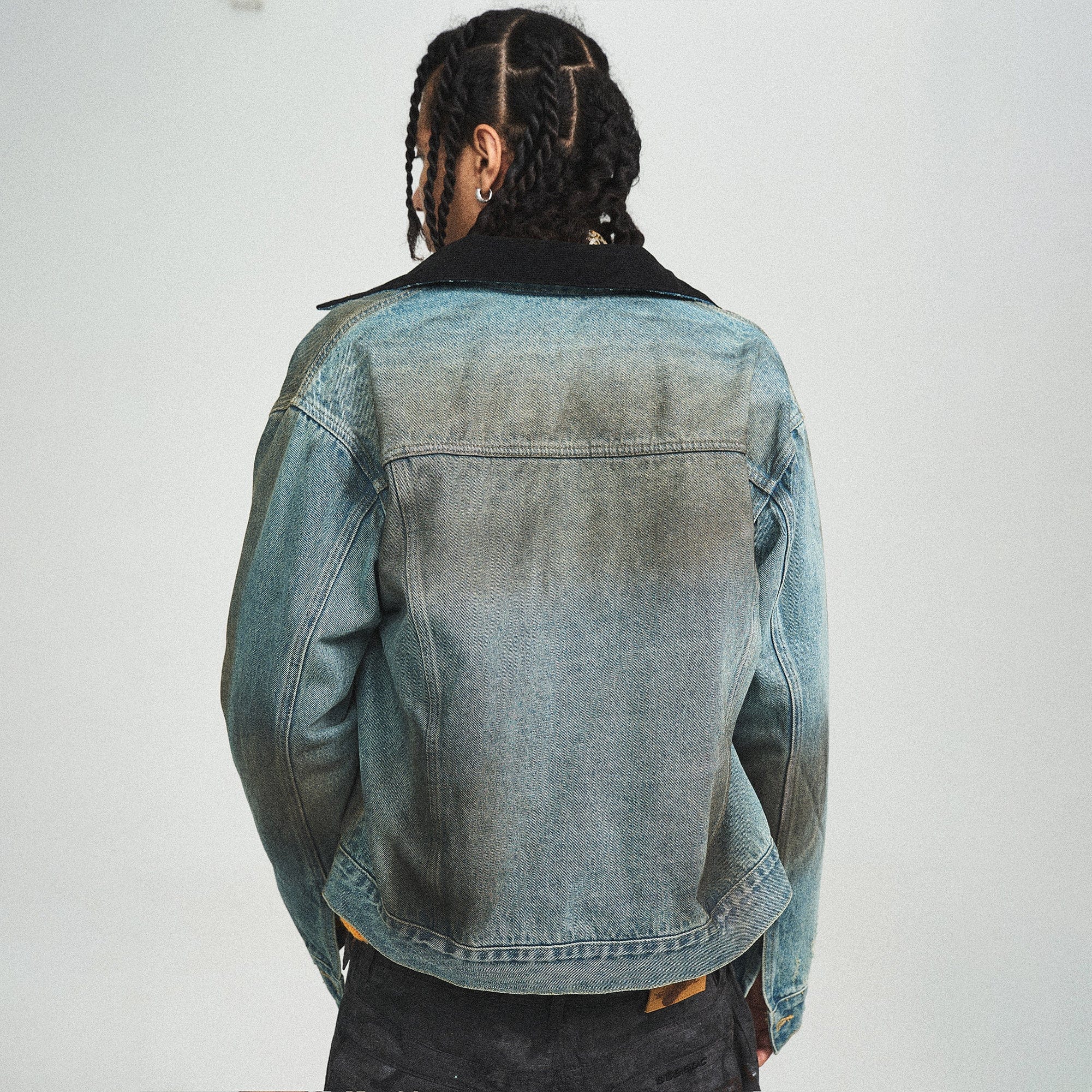 Distressed Acid-Washed Denim Jacket