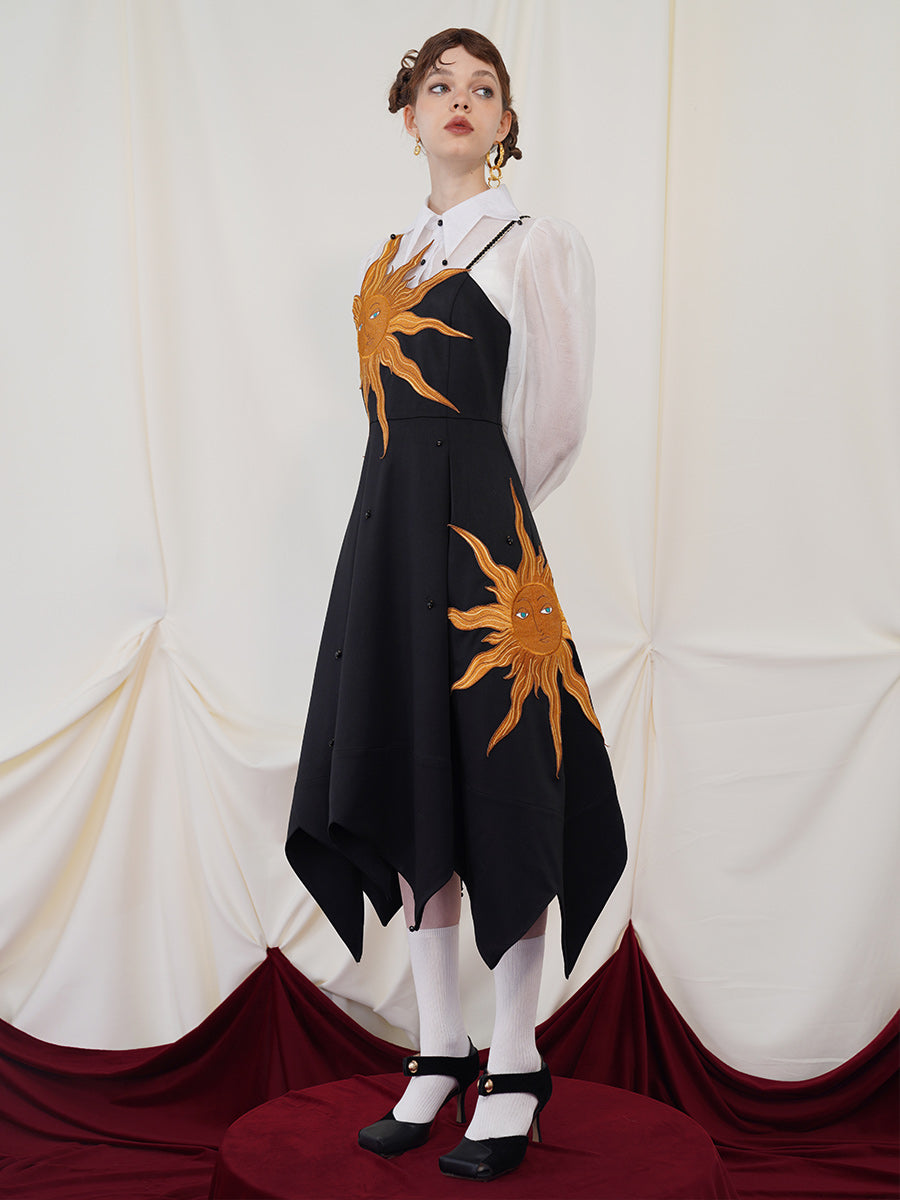 Twilight Sun Embroidered Dress - chiclara