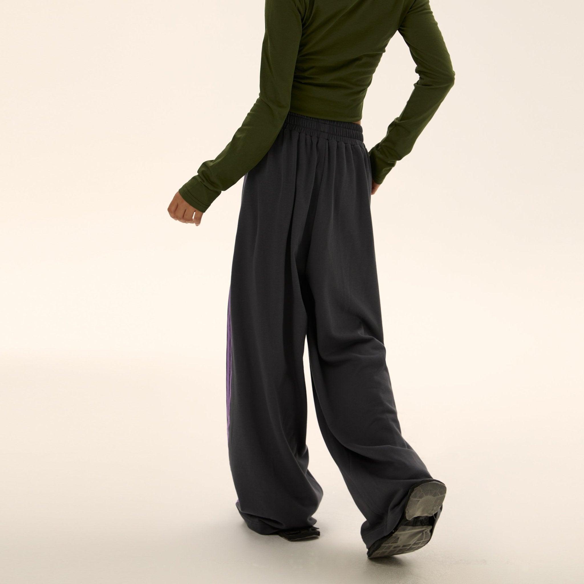 Two-Stripes Wide-Leg Track Pants