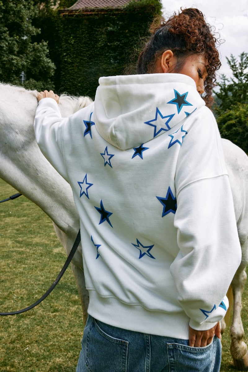 Hoodie with Embroidered Stars Logo - chiclara