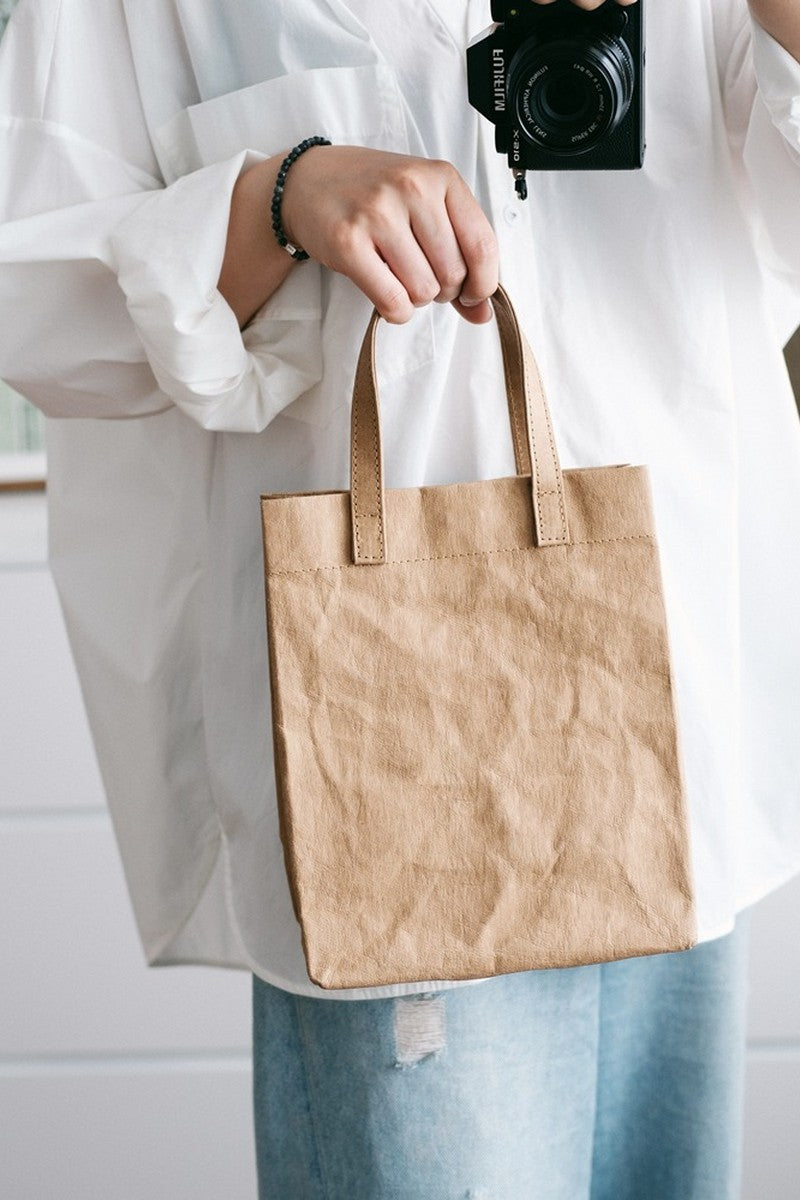 Mini Kraft Fake Paper Tote Bag