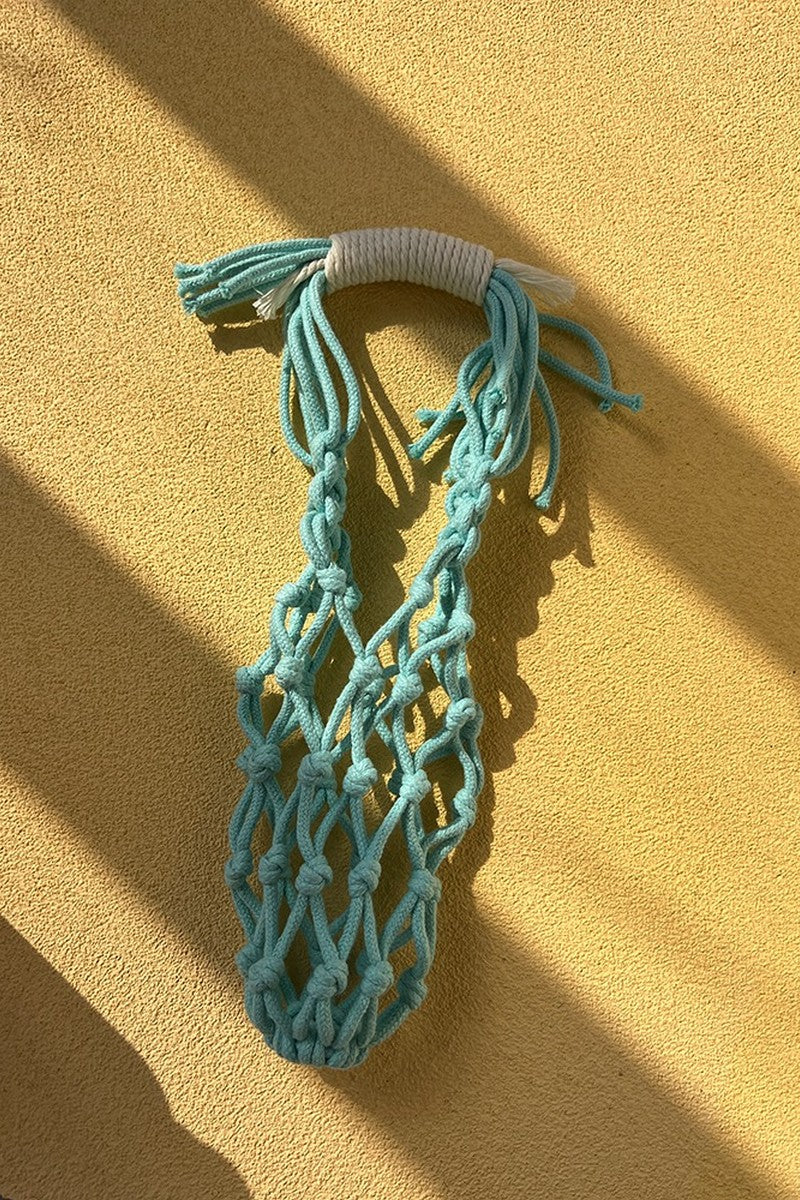 Coral Macrame Bottle Carrier
