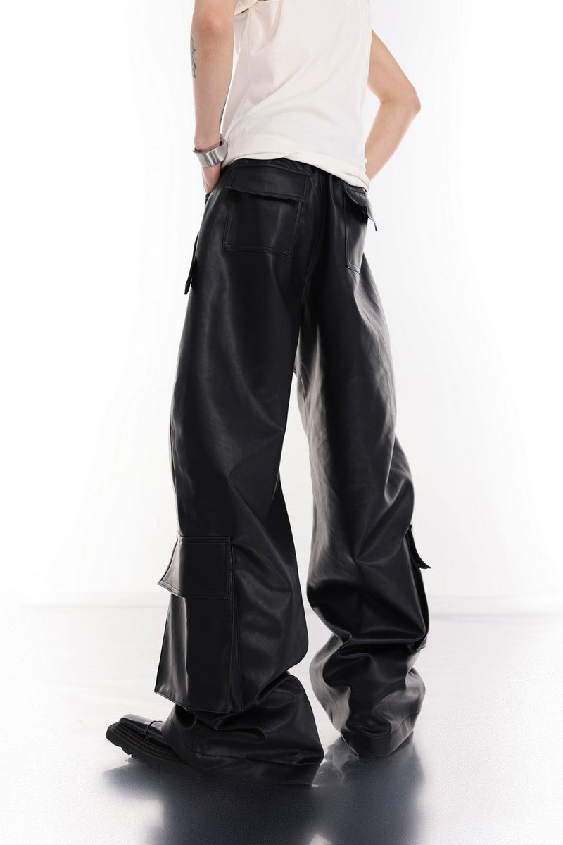 Riveted Leather Pants - chiclara