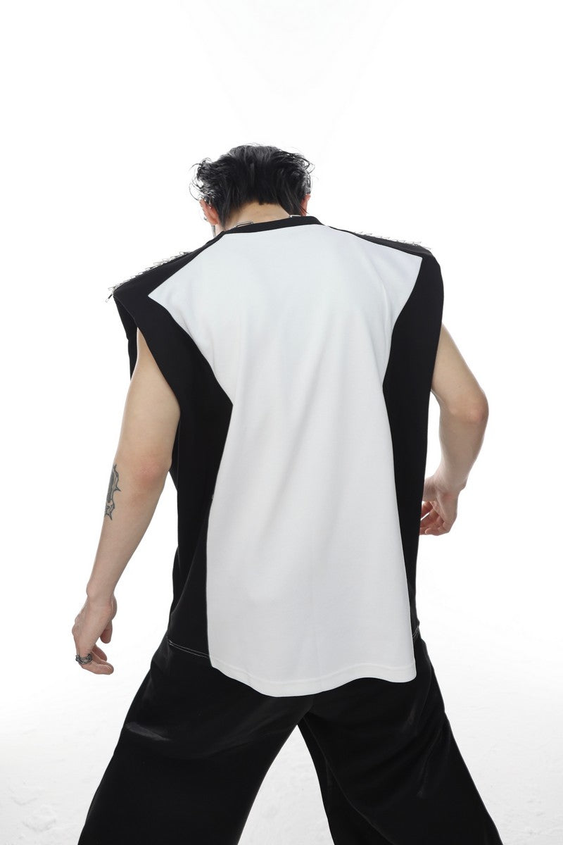 Shoulder Pad Logo Vest Tee - chiclara