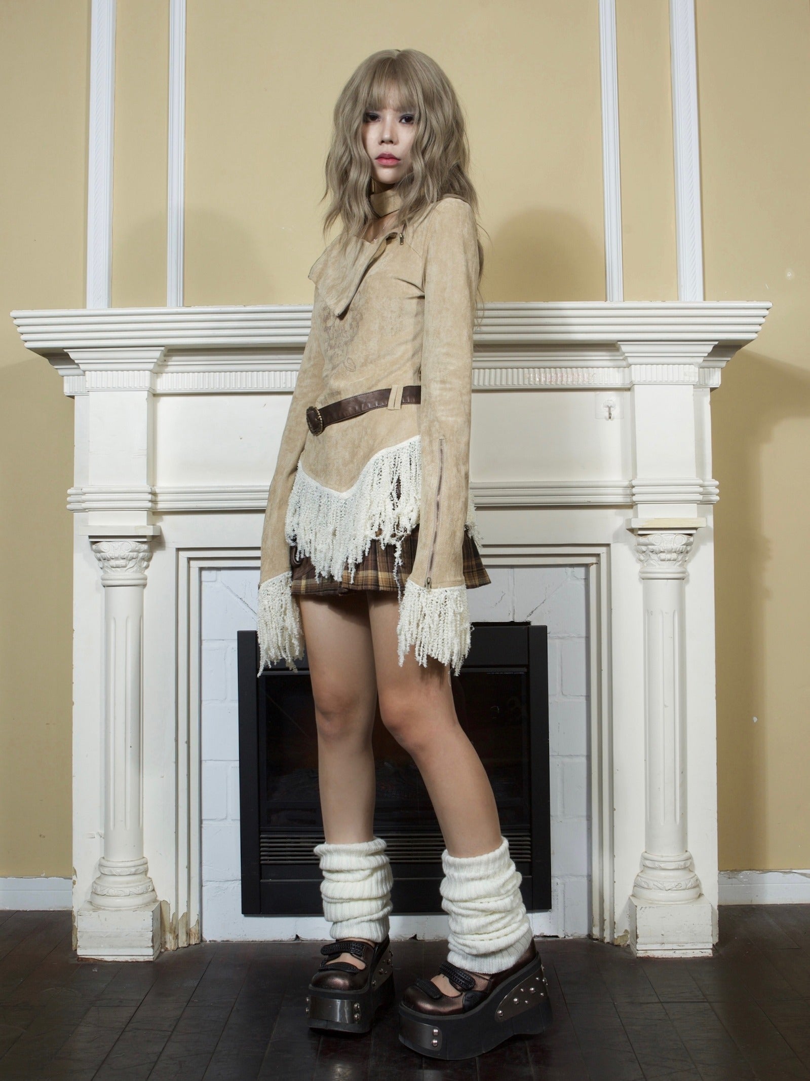 ARIADNAw Bohemian Suede Fringe Jacket - Camel (Women's)