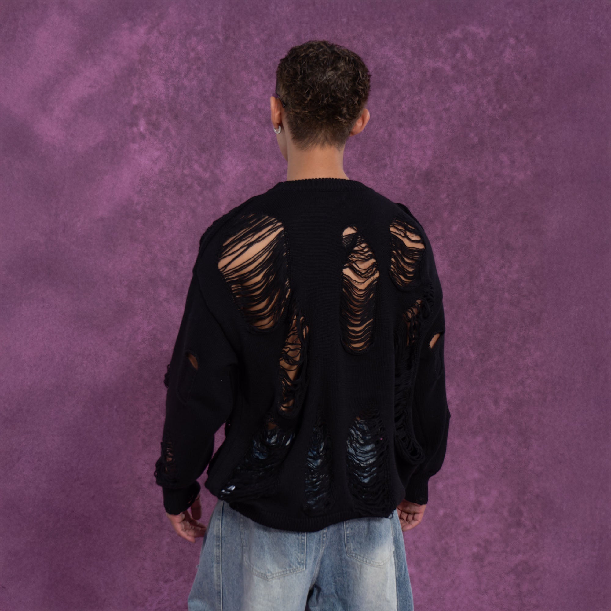 Distressed Oversized Knit Sweater