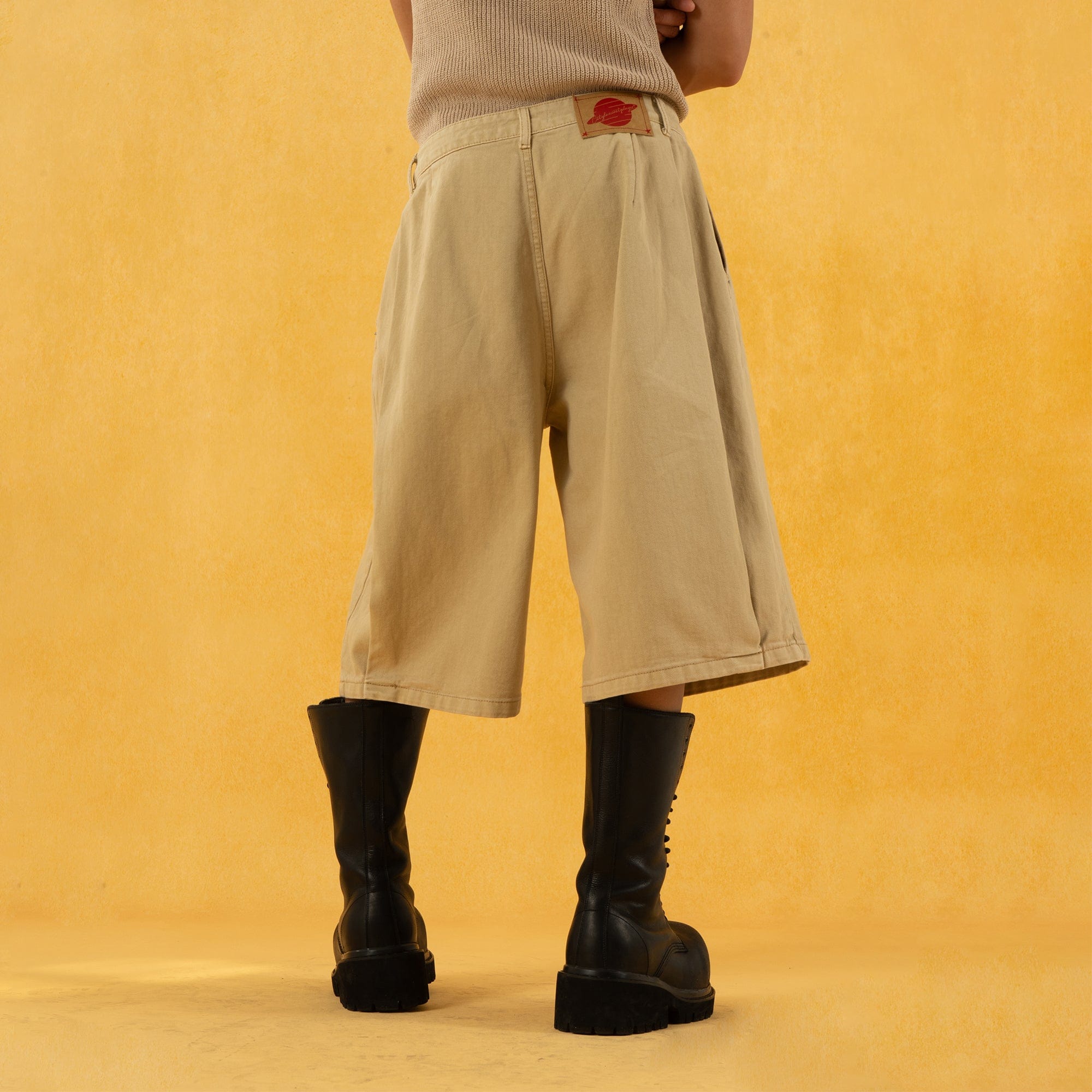 Classic Rivet Wide Leg Knee-Length Shorts