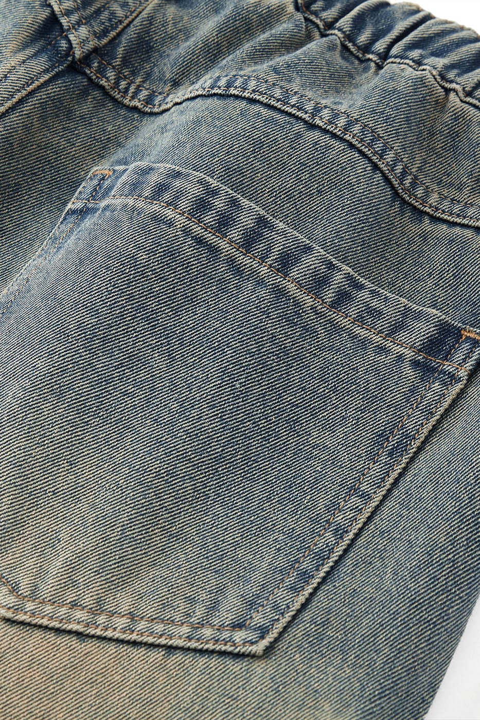 Multi-Pocket Faded Cargo Denim Jeans