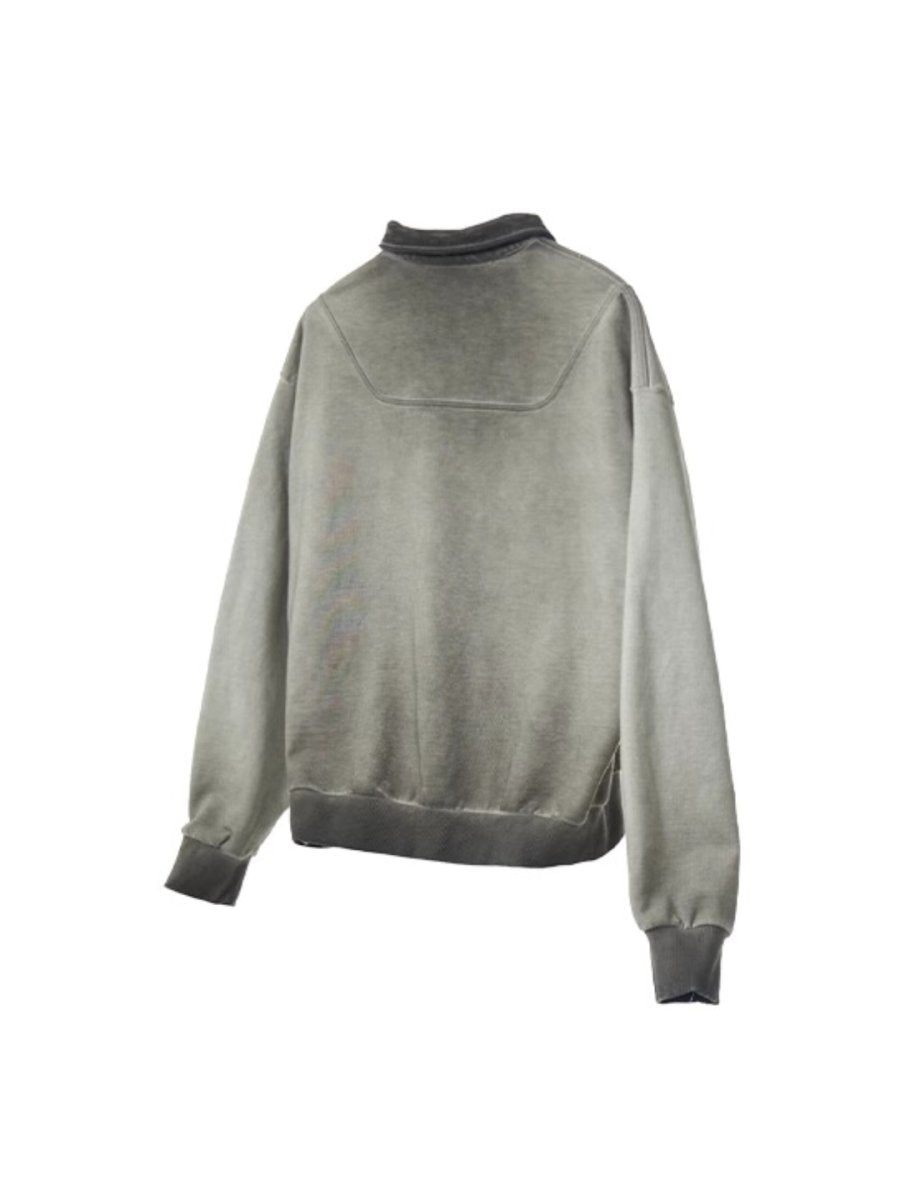 Vintage Grey Logo Kragen Sweatshirt