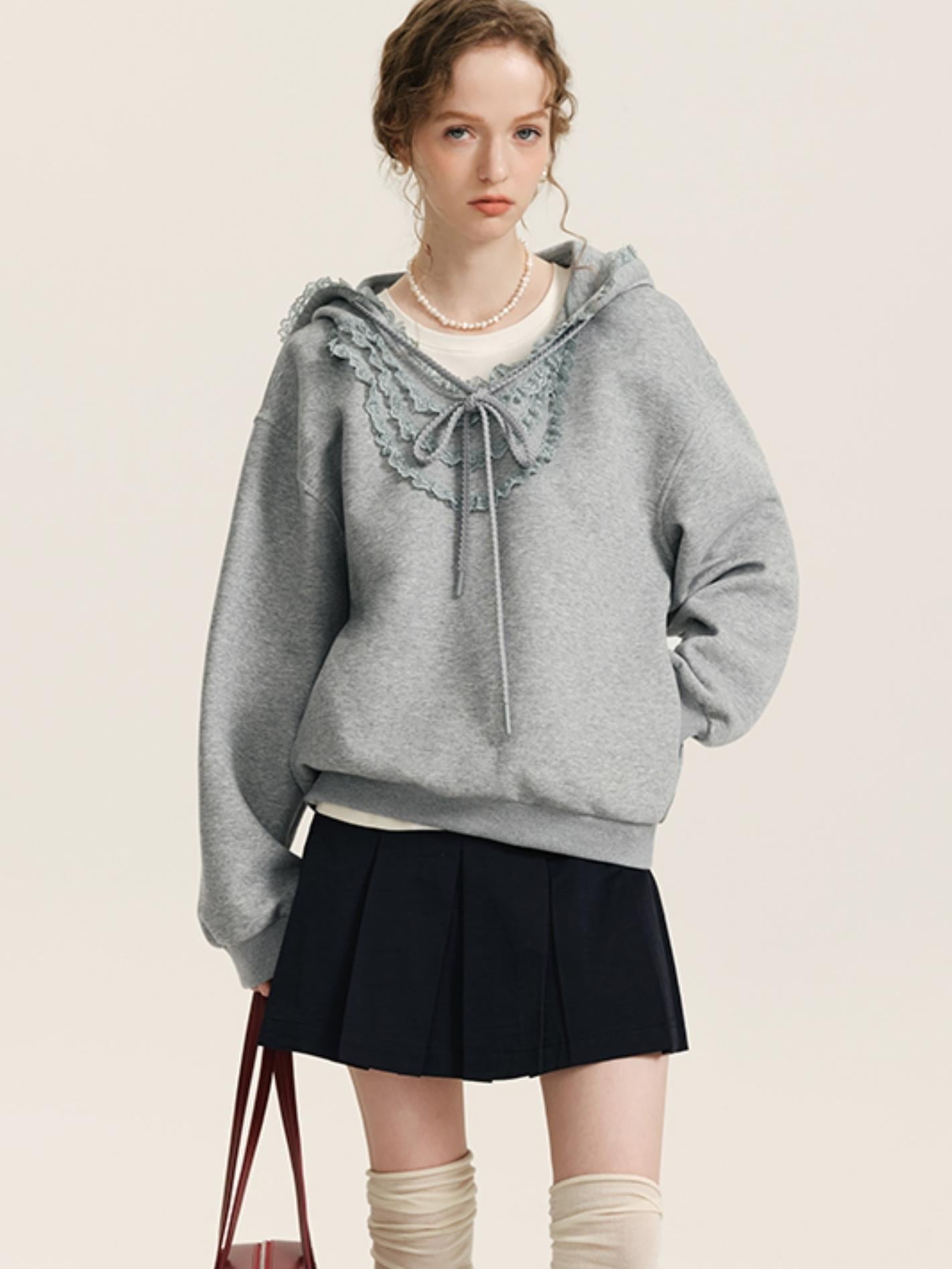 Whimsical Ruffles Hooded Sweatshirt Set