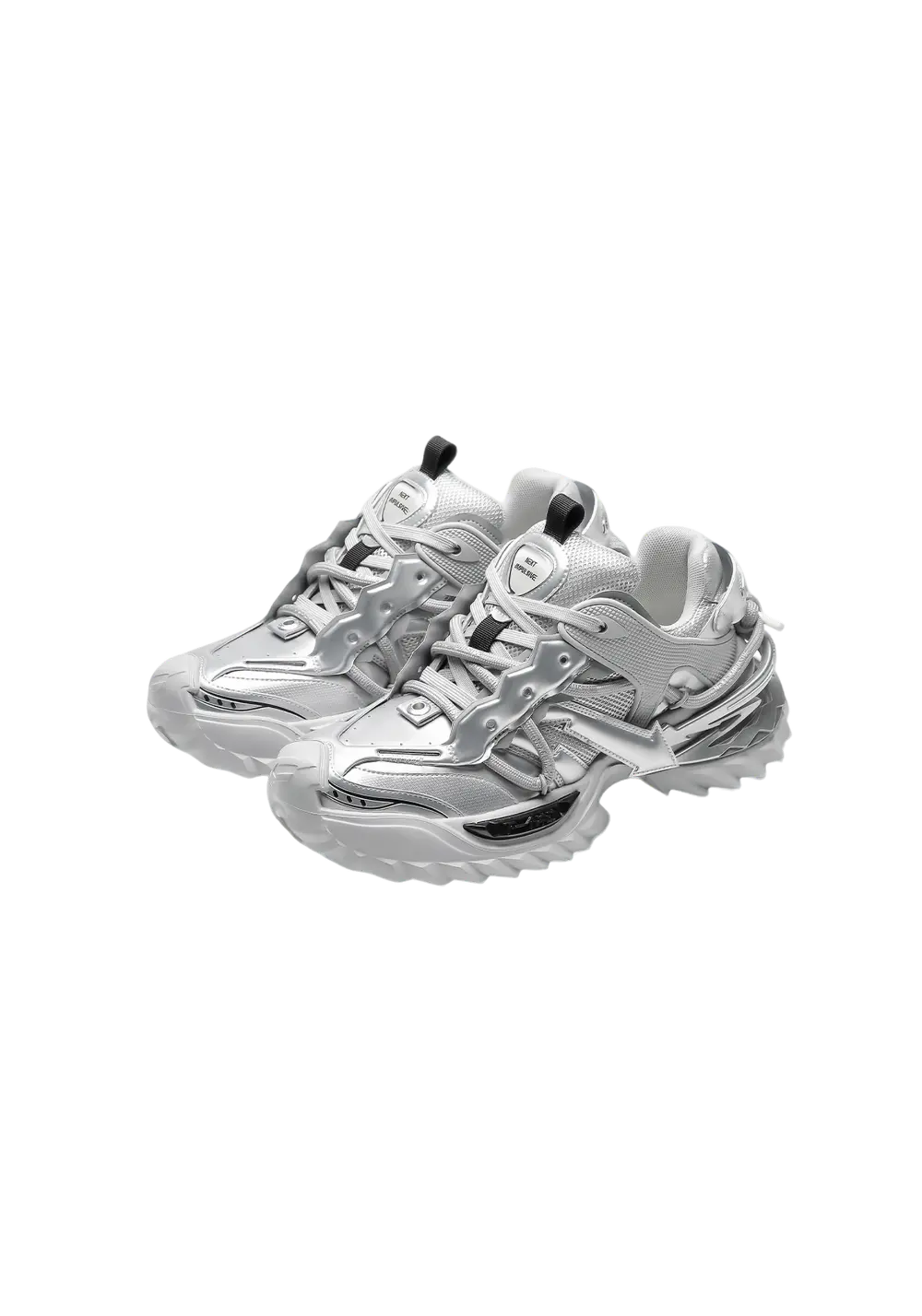 Black Air-Cushion Platform Sneakers