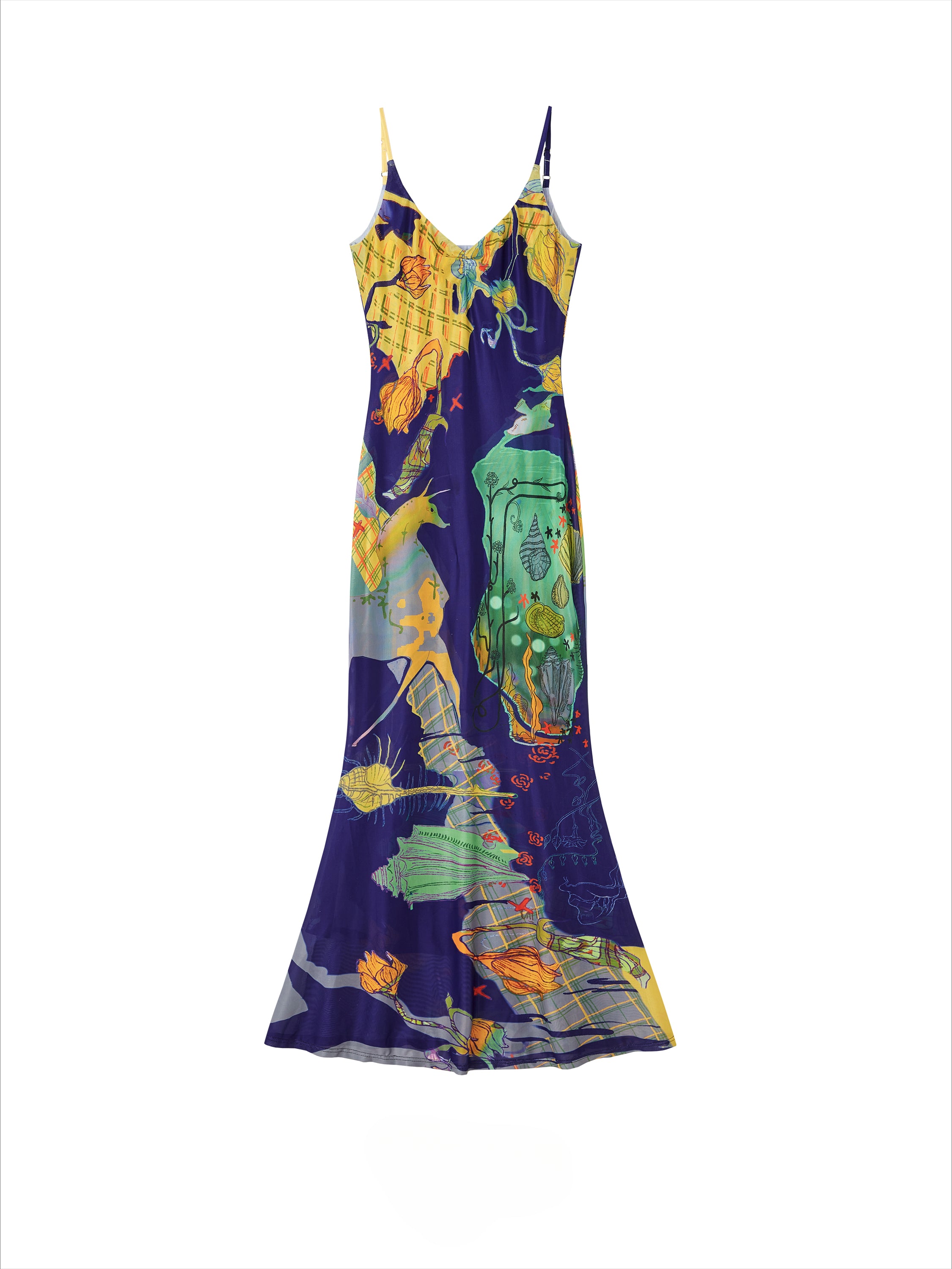Autumn Flame Halter Maxi Dress
