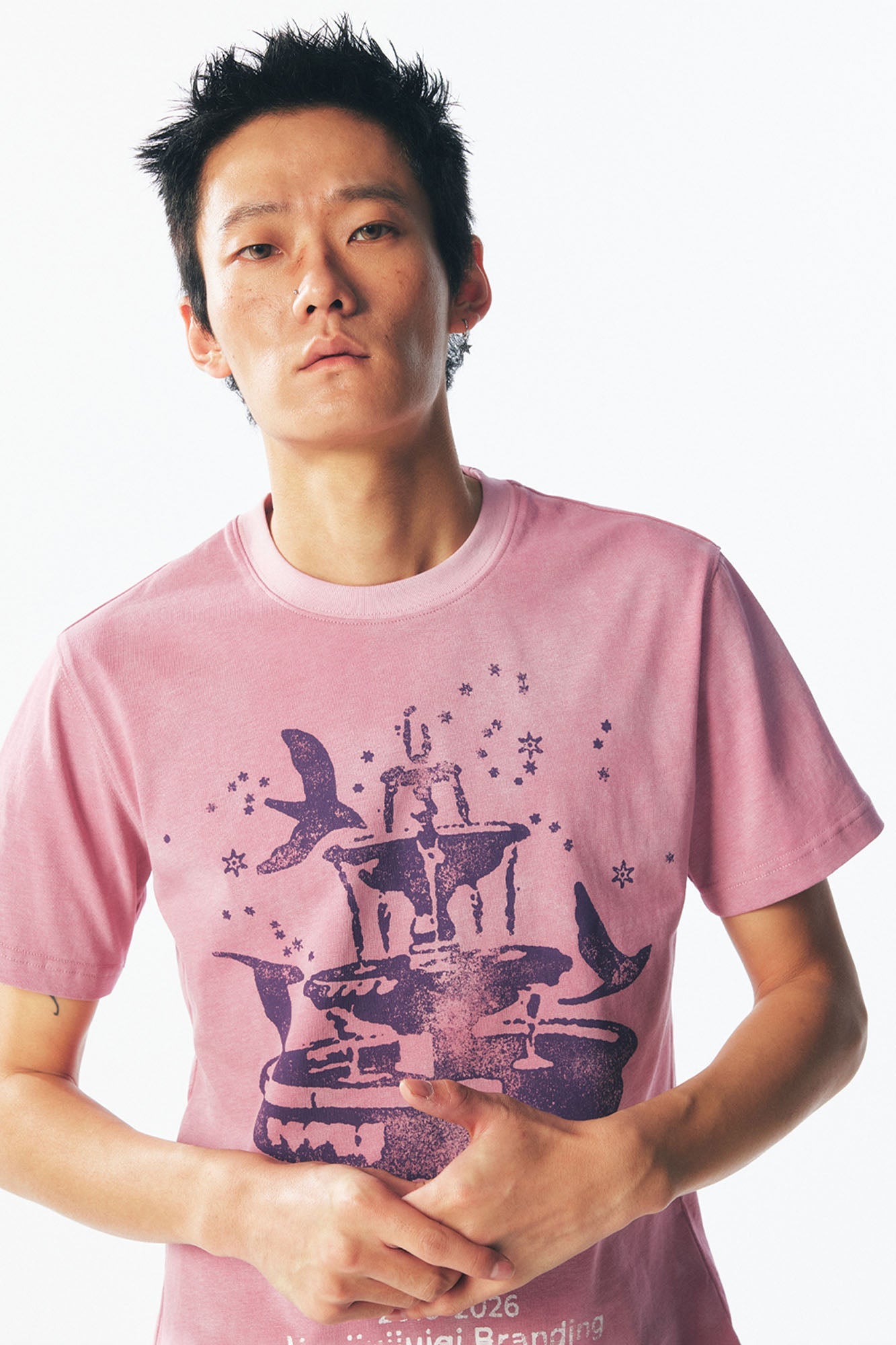 Fountain Dove Distressed Cotton Tee