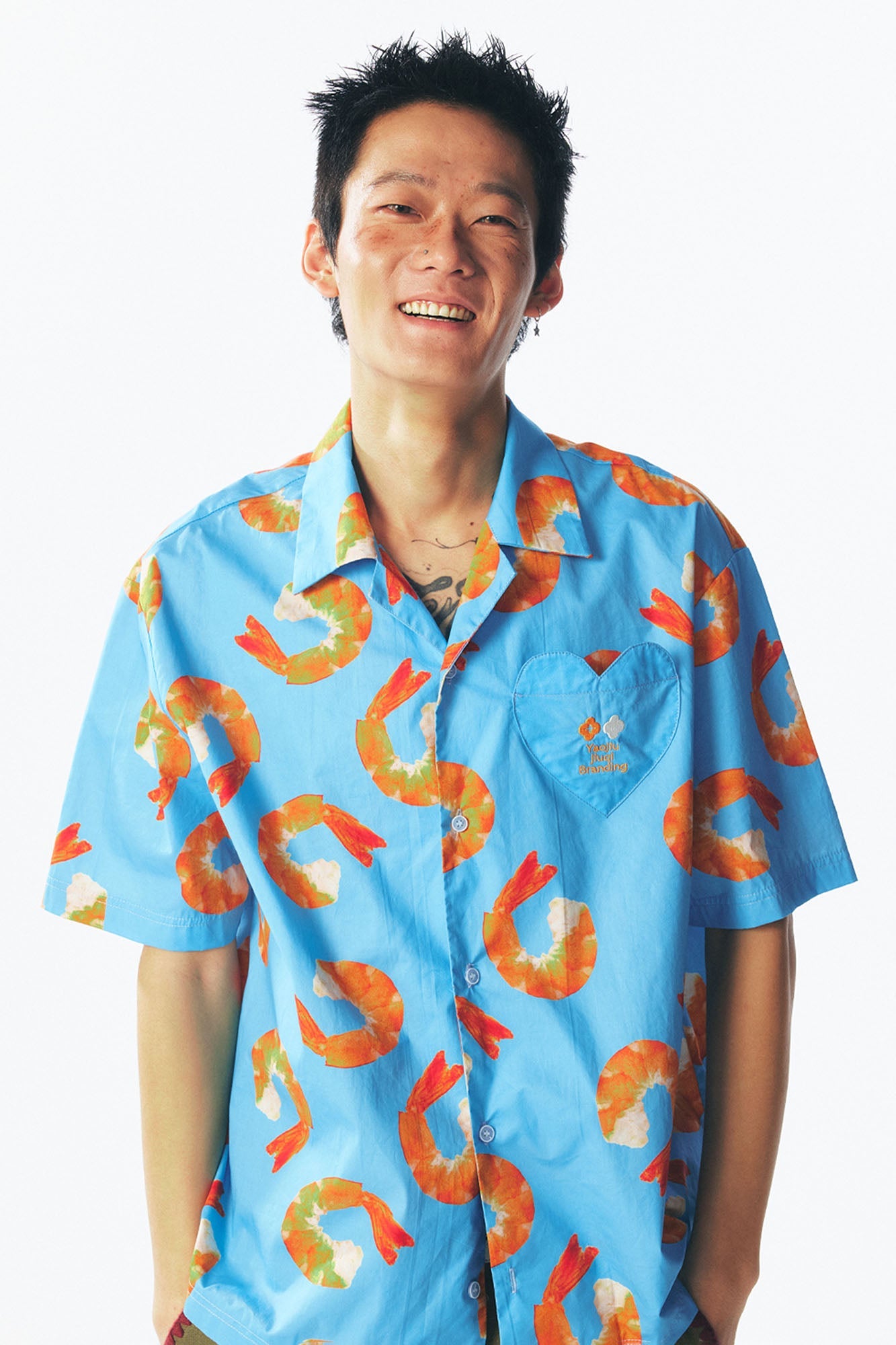 Shrimp Full Print Half Shirt