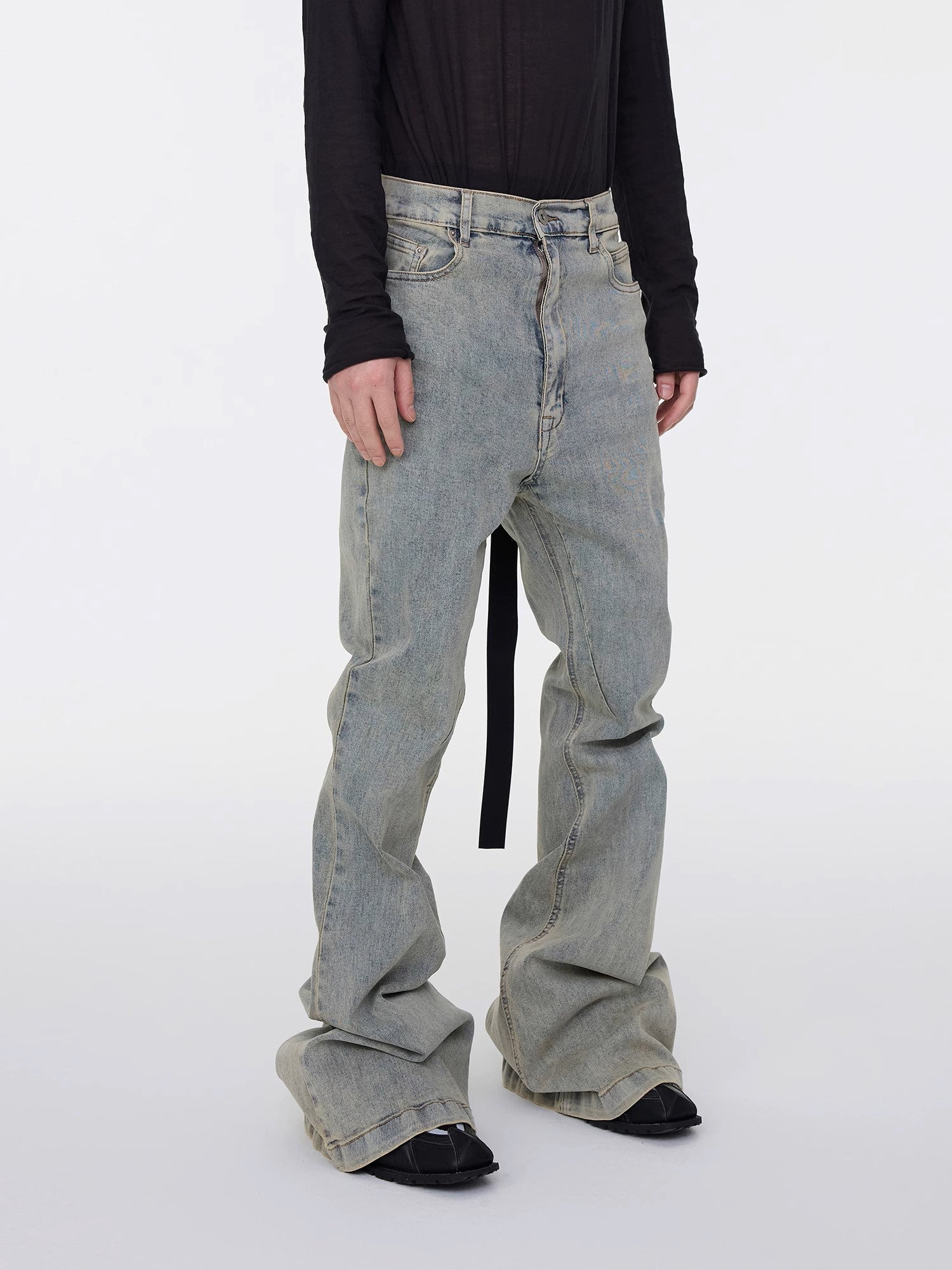 Washed Grey Stacked Jeans