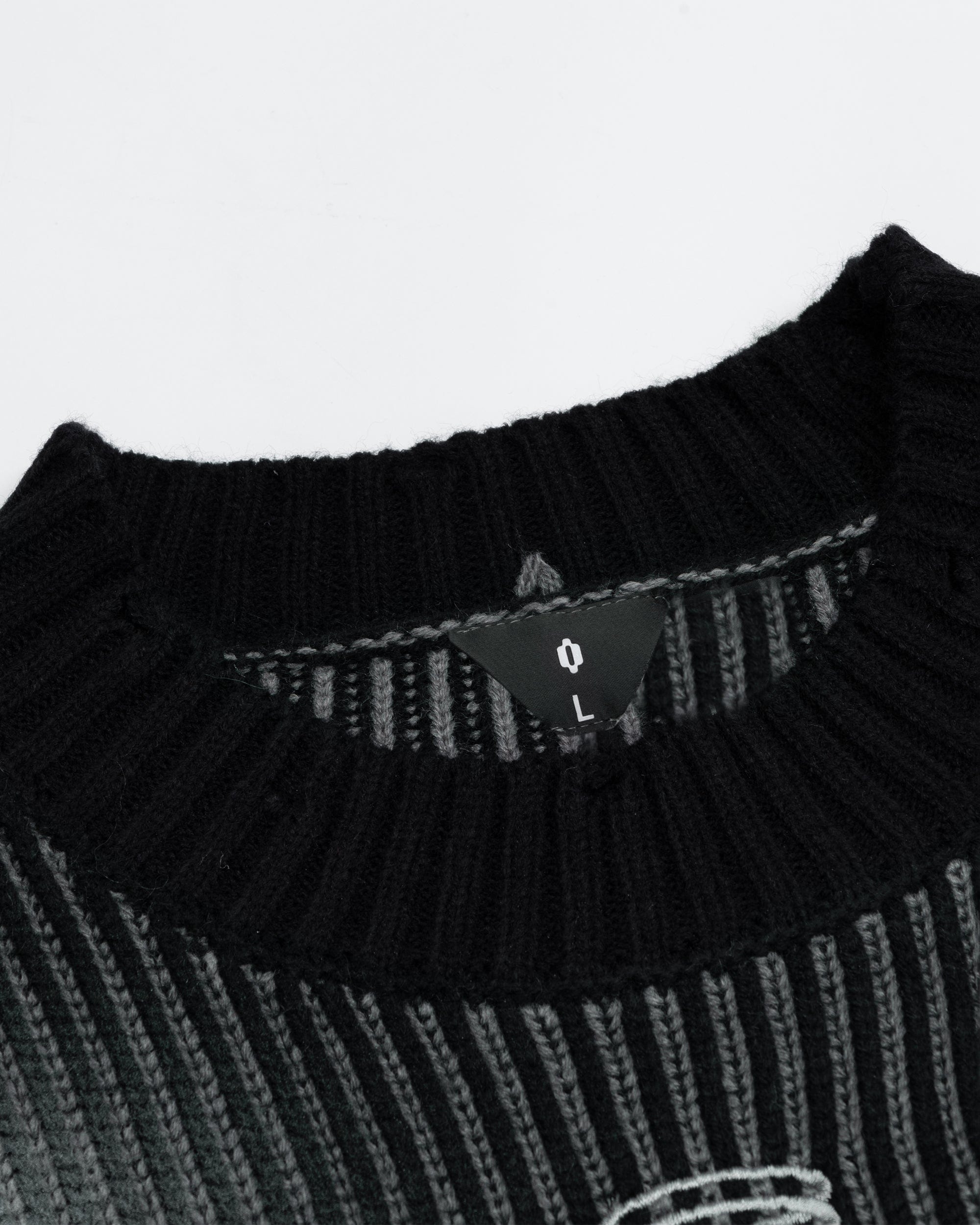 Distressed Ribbed Logo Sweater