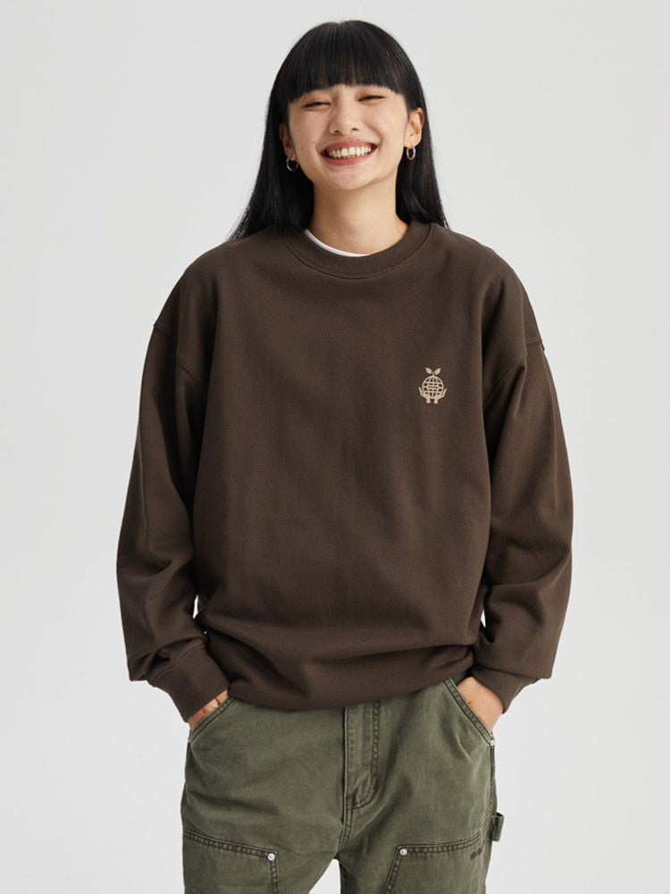 Eco-Friendly Earth Planting Printed Embroidery Sweatshirt - chiclara