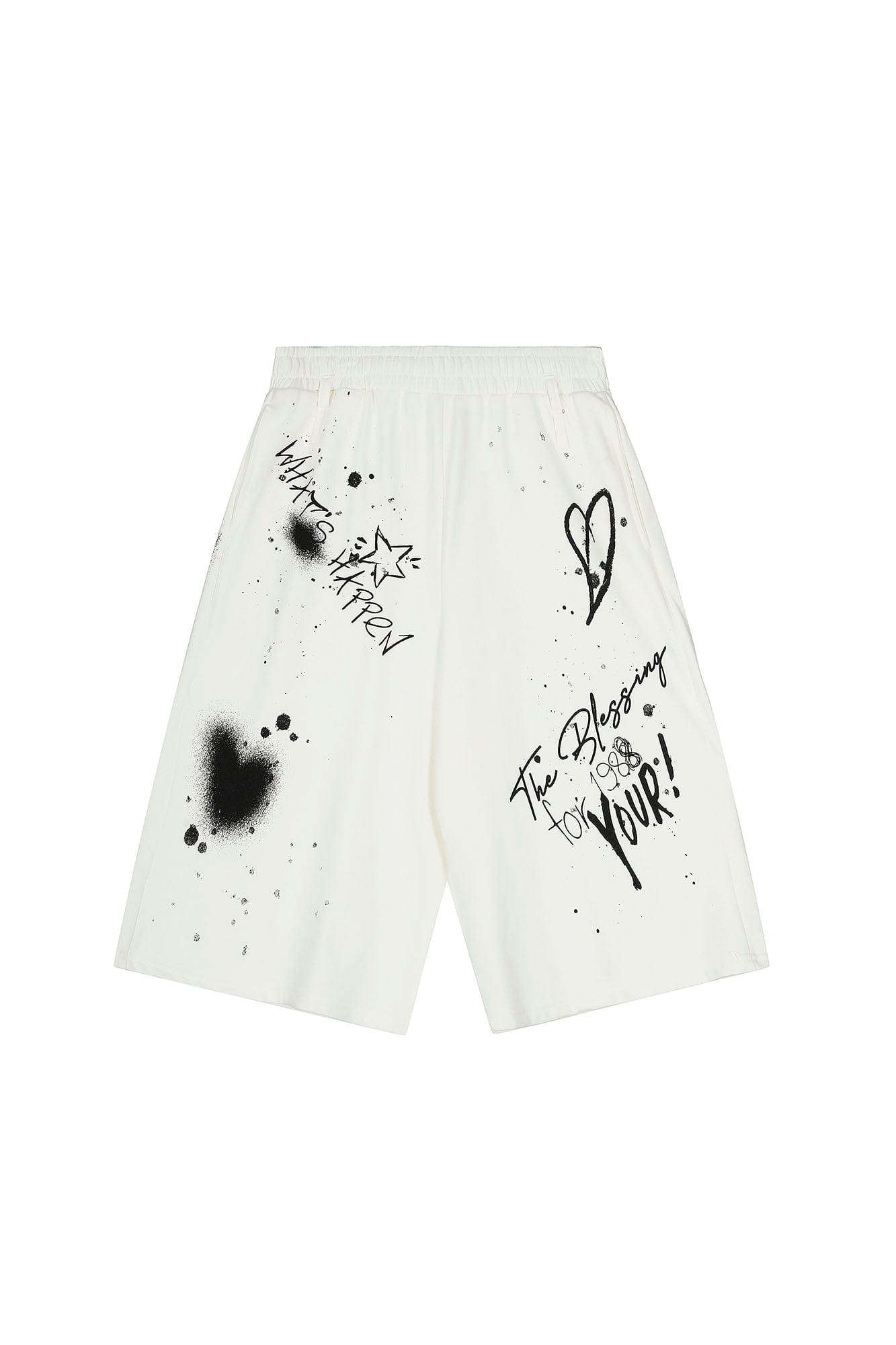 Graffiti Spray Print Sweat Shorts