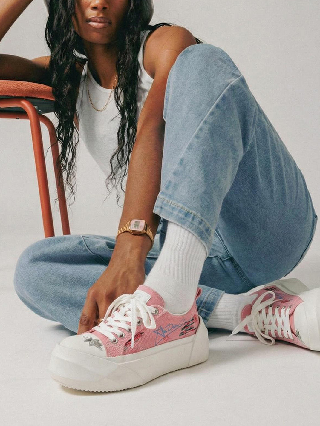 Graffiti Canvas Platform Sneakers