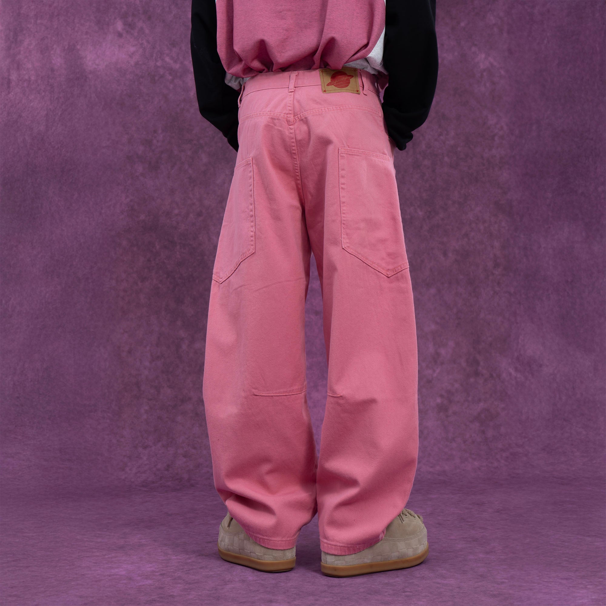 Pink Utility Wide-Leg Pants