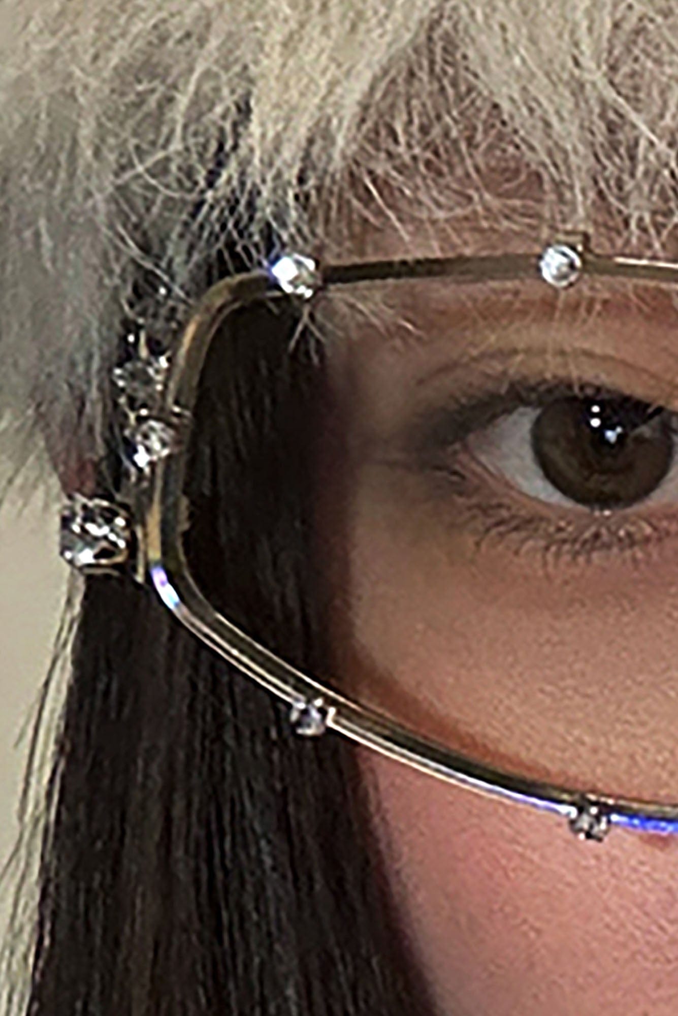 Crystal-Brow Wireframe Statement Glasses - view 3