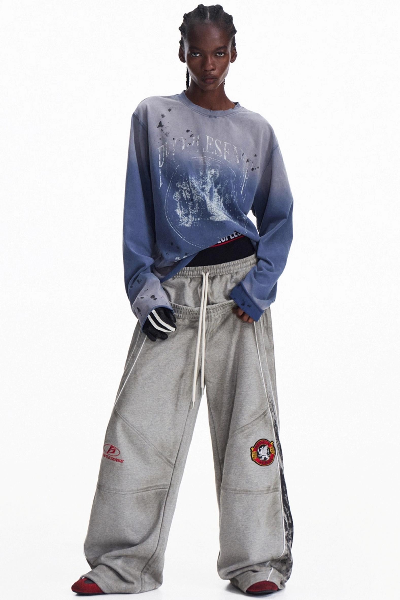 Men's Vintage Gradient Pullover Sweatshirt