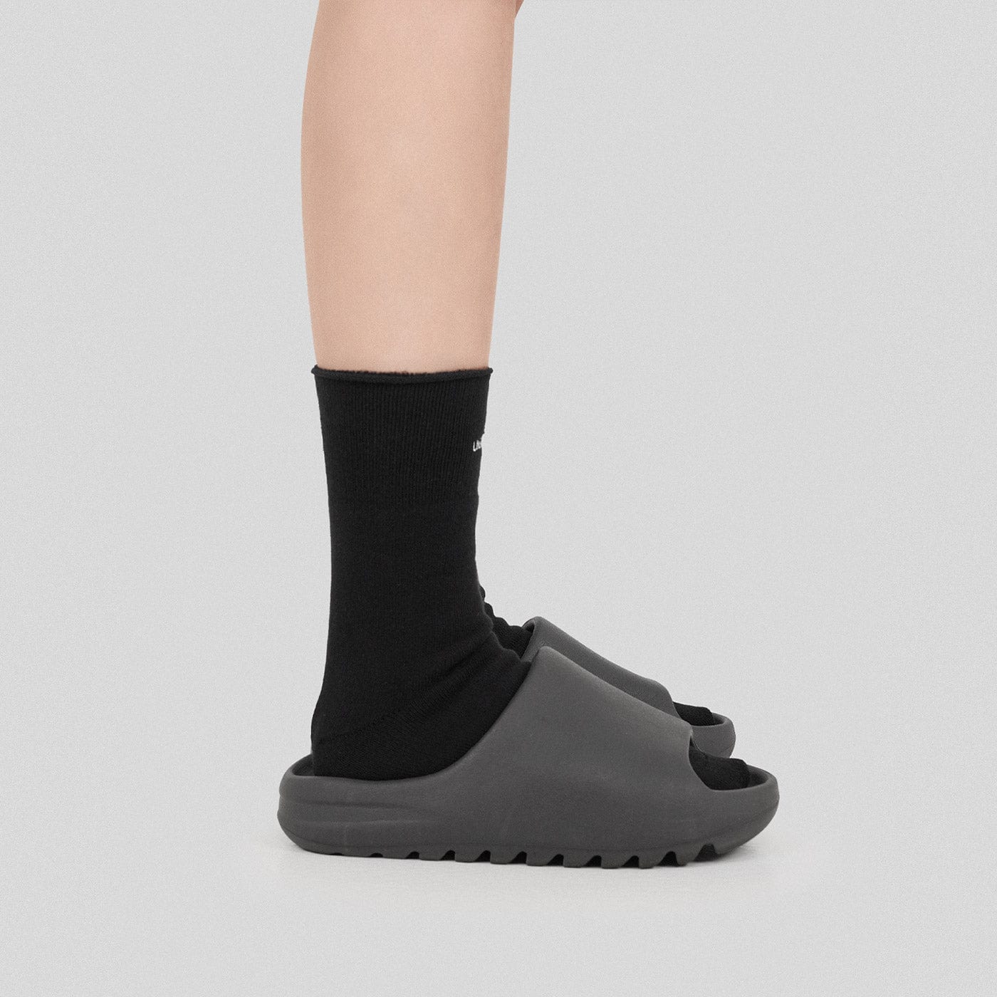 Black Underwater Embroidered Logo Socks