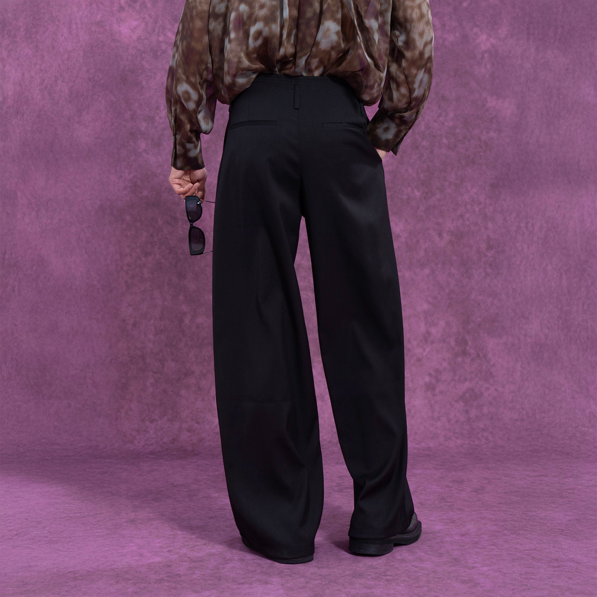 Classic Essential Black Straight-Leg Trousers