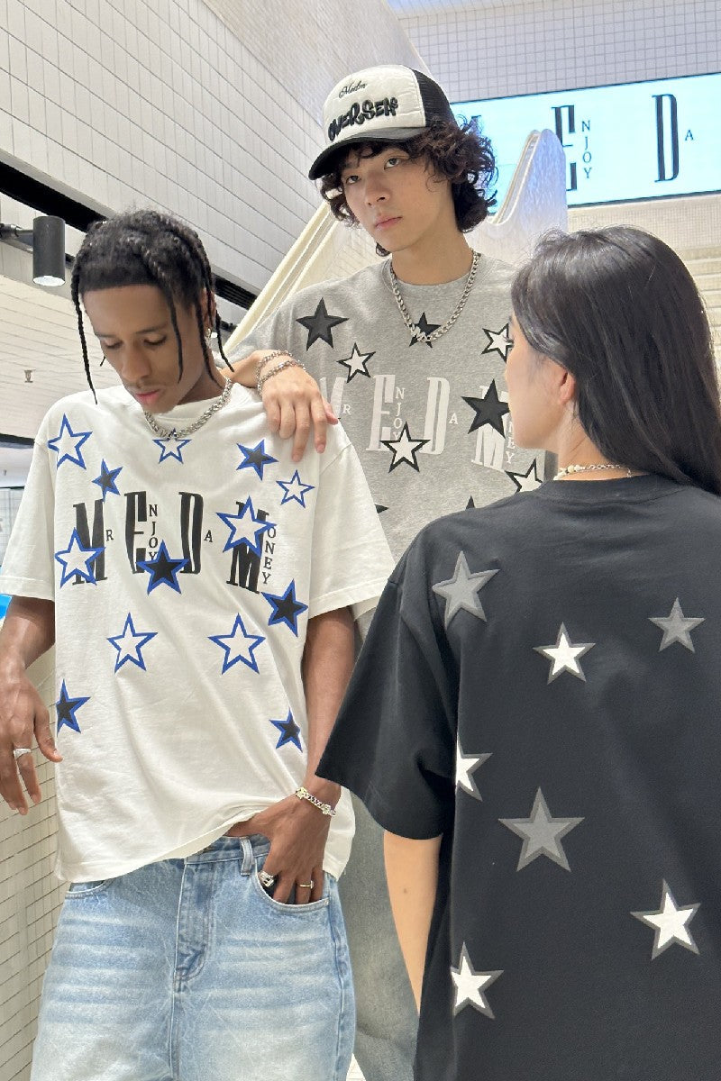 Tee with Stars Print Logo - chiclara