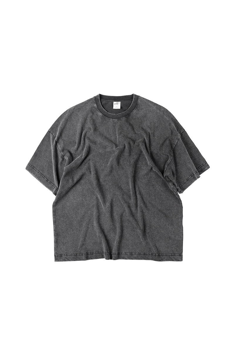 Oversized Tee with Fried Wash Effect - chiclara