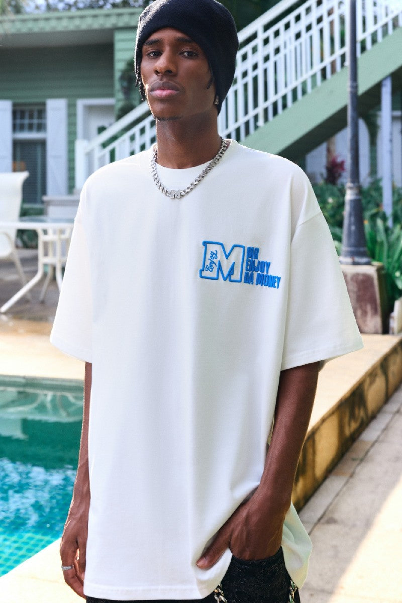 Embossed Logo Tee with Embroidery - chiclara