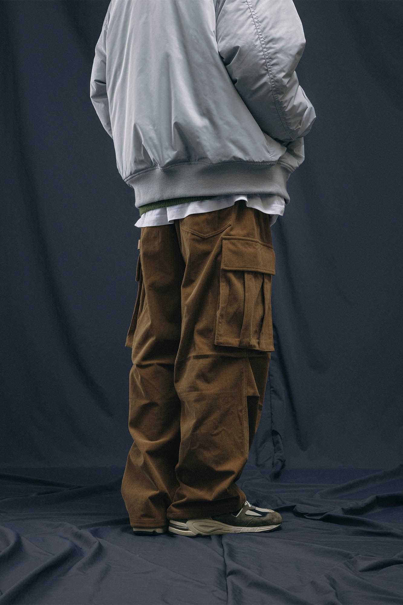 Corduroy Crinkled Cargo Pants