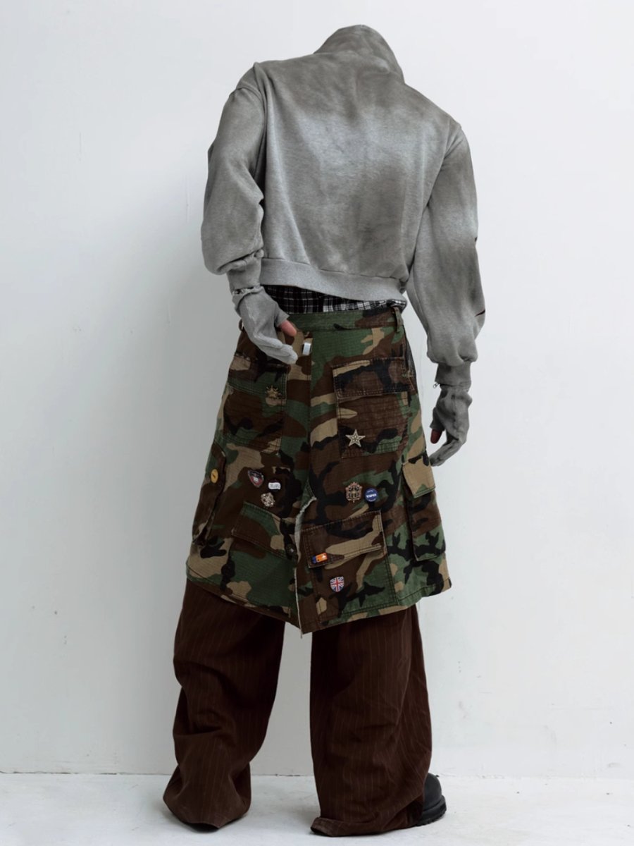 Camuflaje de la falda de carga Pantaltios de pierna ancha