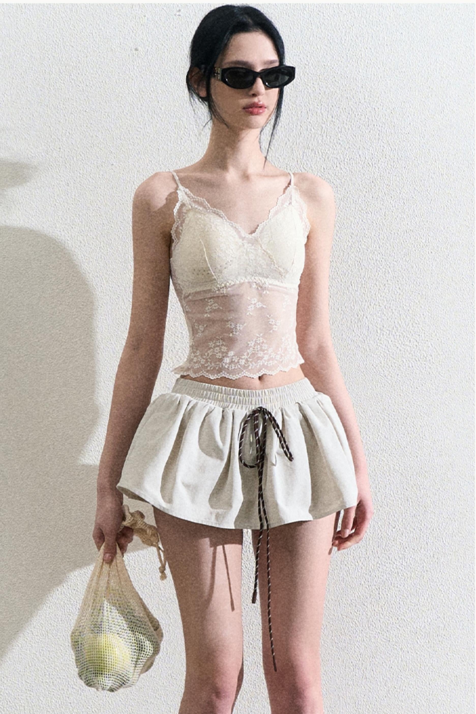 Cream Lace Camisole Top