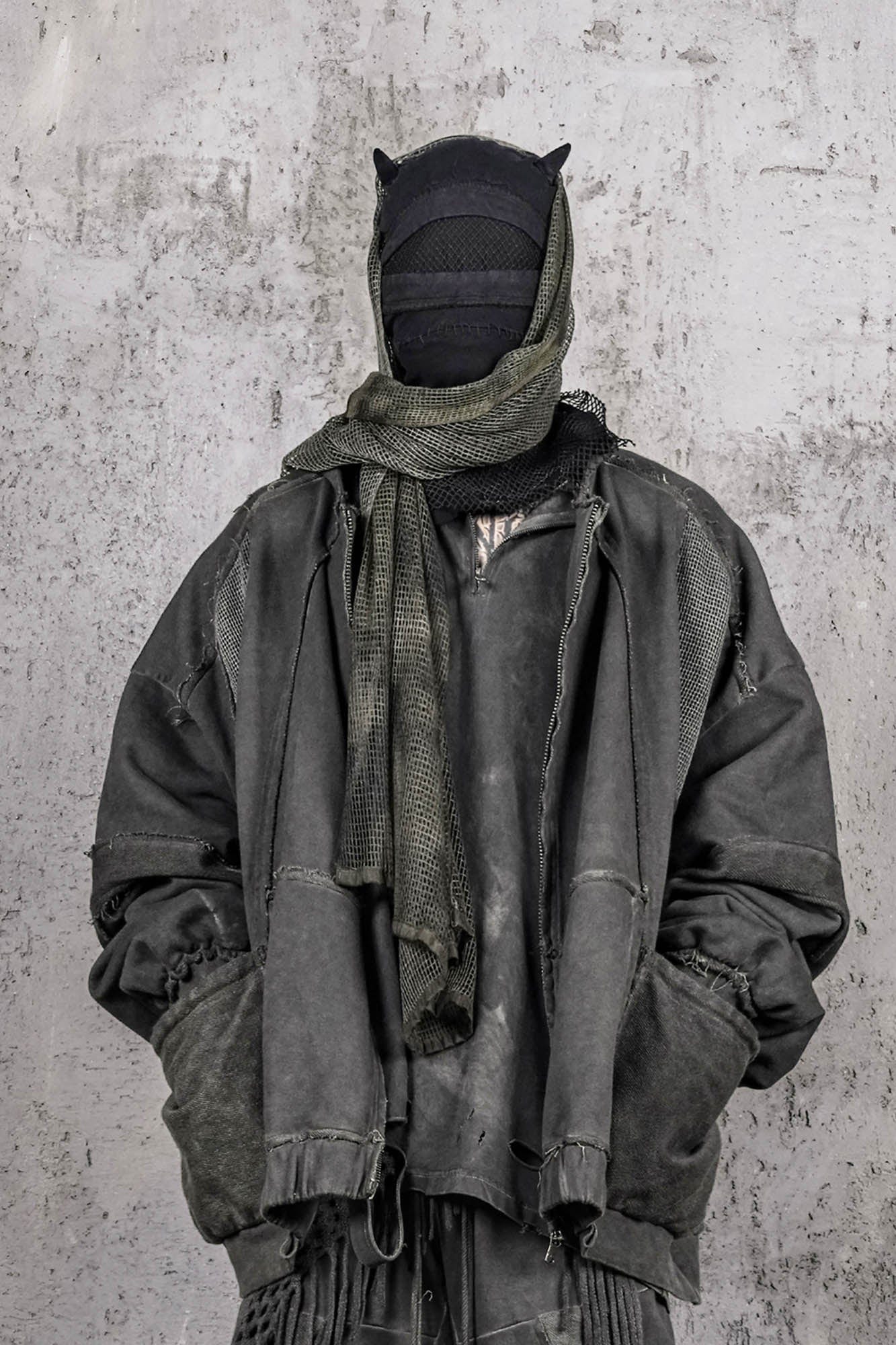 Distressed Tactical Hooded Jacket