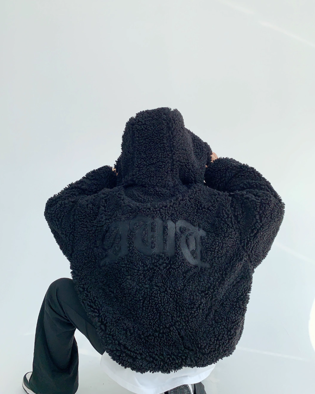 Midnight Plush Teddy Zip Hoodie