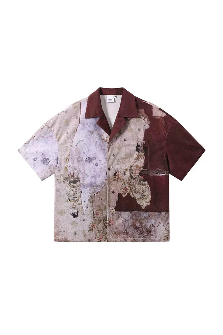 Abstract Print Camp Collar Shirt