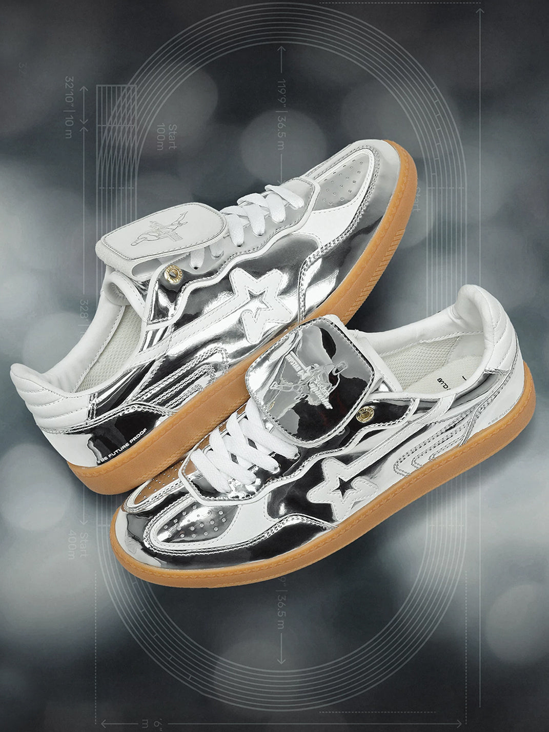 Mirror-Silver Star Gum-Sole Trainers - view 6