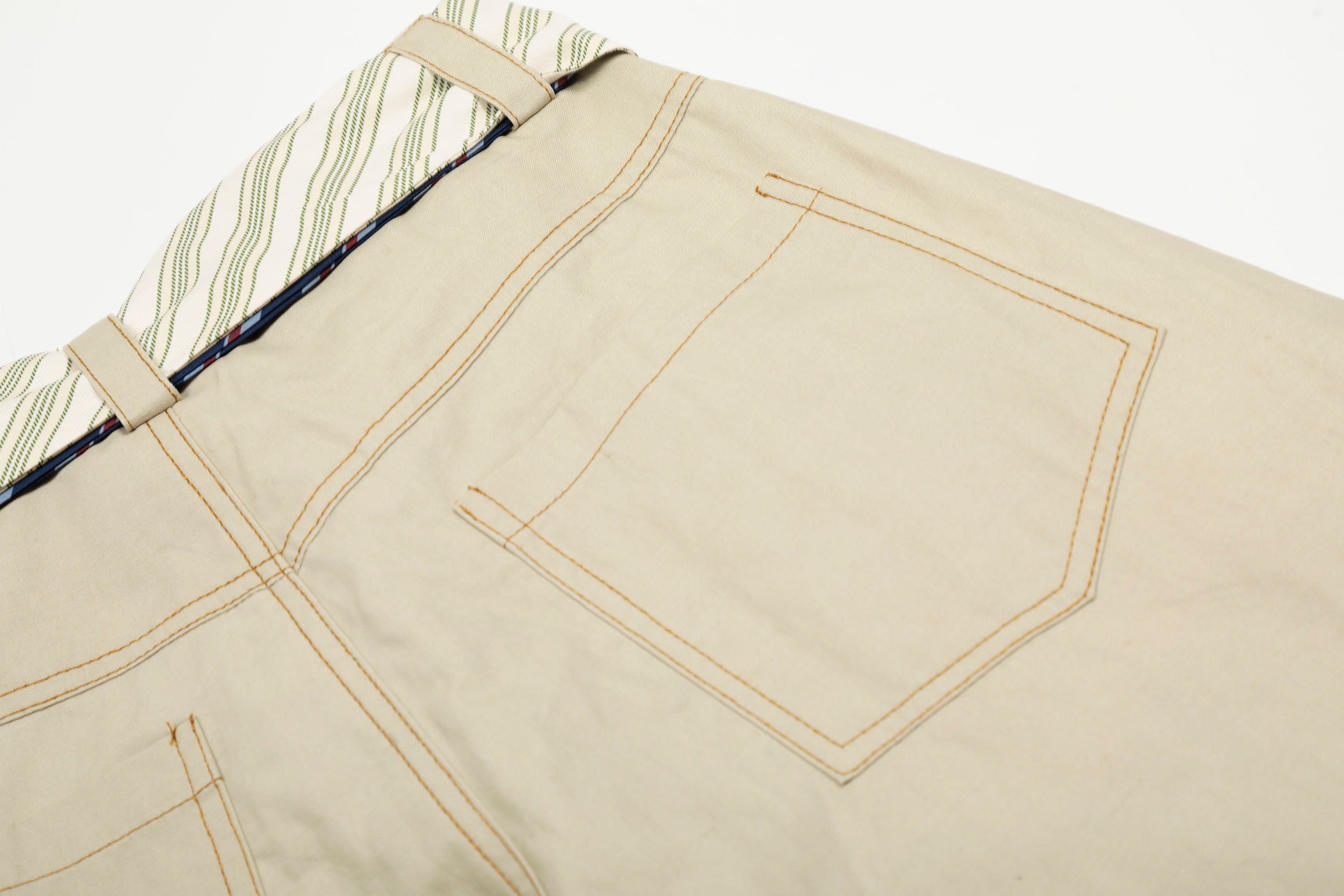 Wide-Leg Pants with Striped Tie Belt