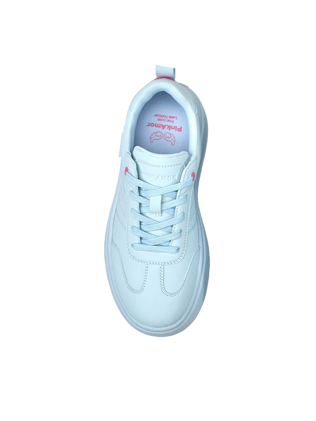 Powder-Blue Heart-Detail Platform Sneakers - view 10