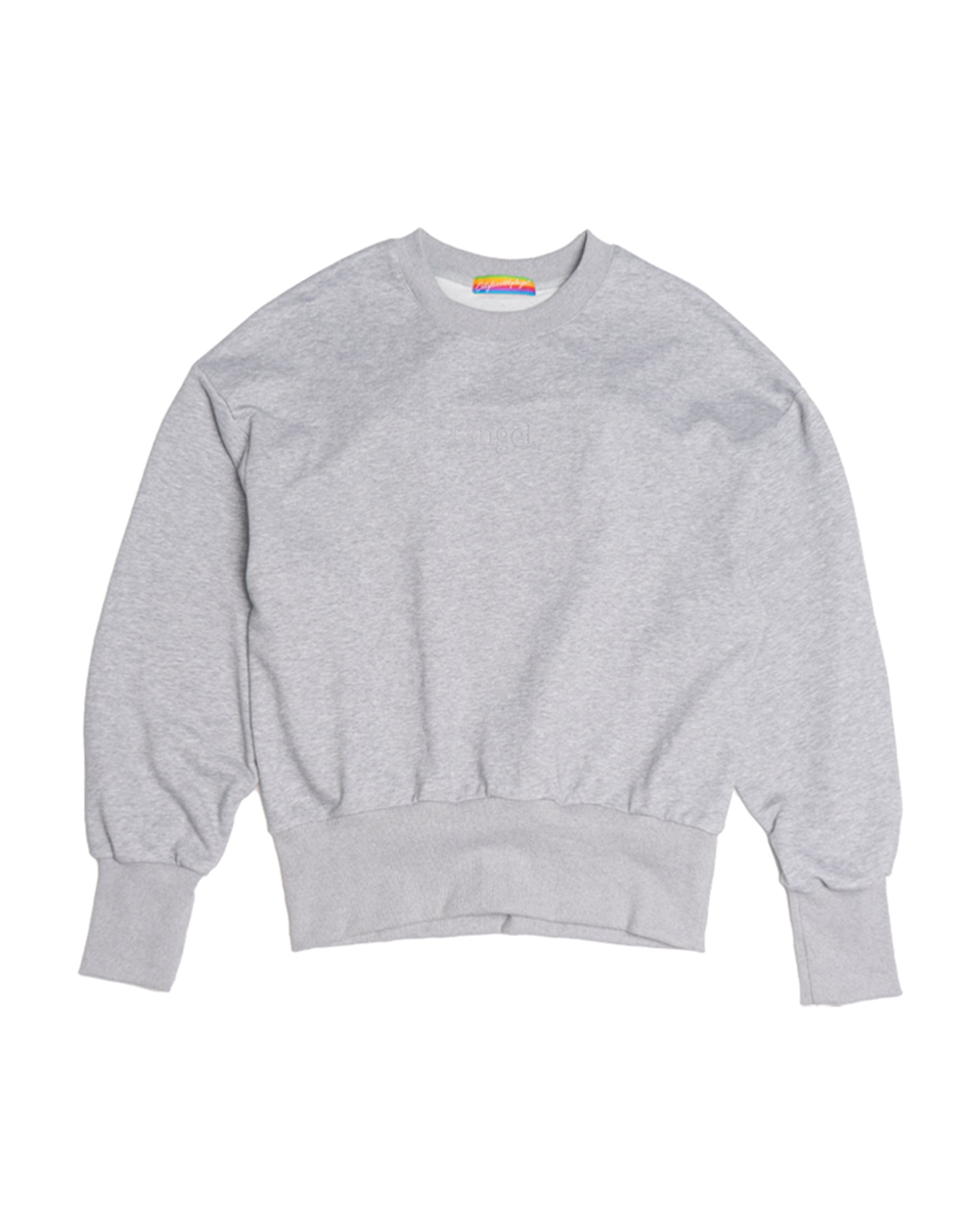 Grey Sweatshirt with Angel Wings Details on the Back