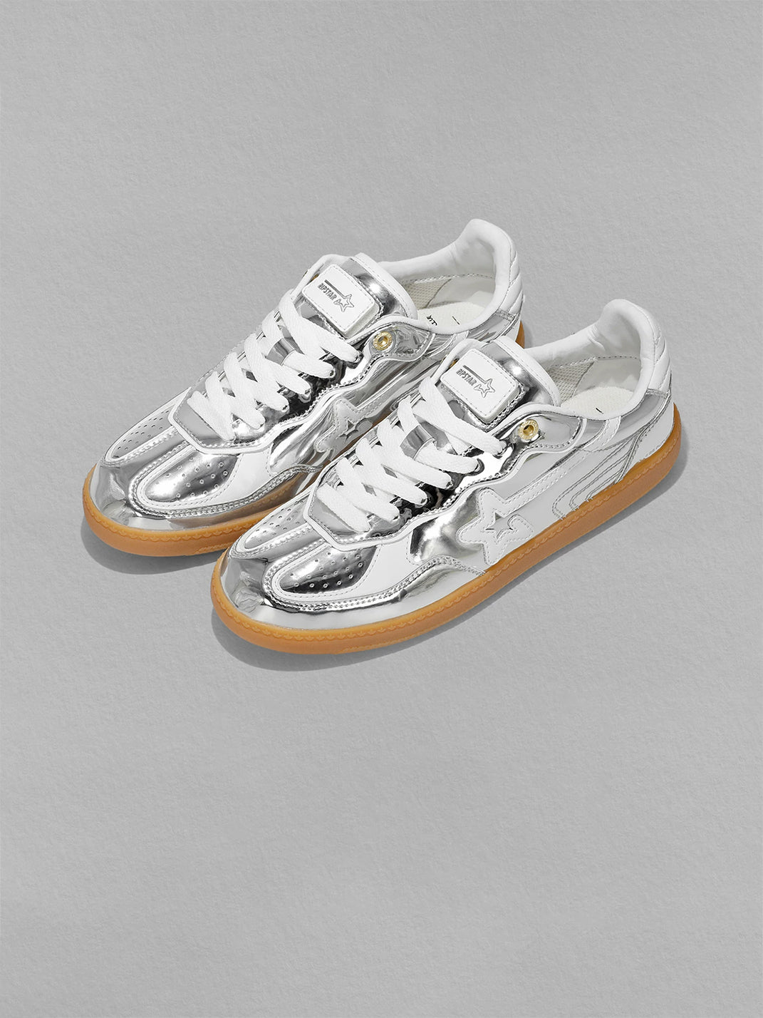 Mirror-Silver Star Gum-Sole Trainers - view 8