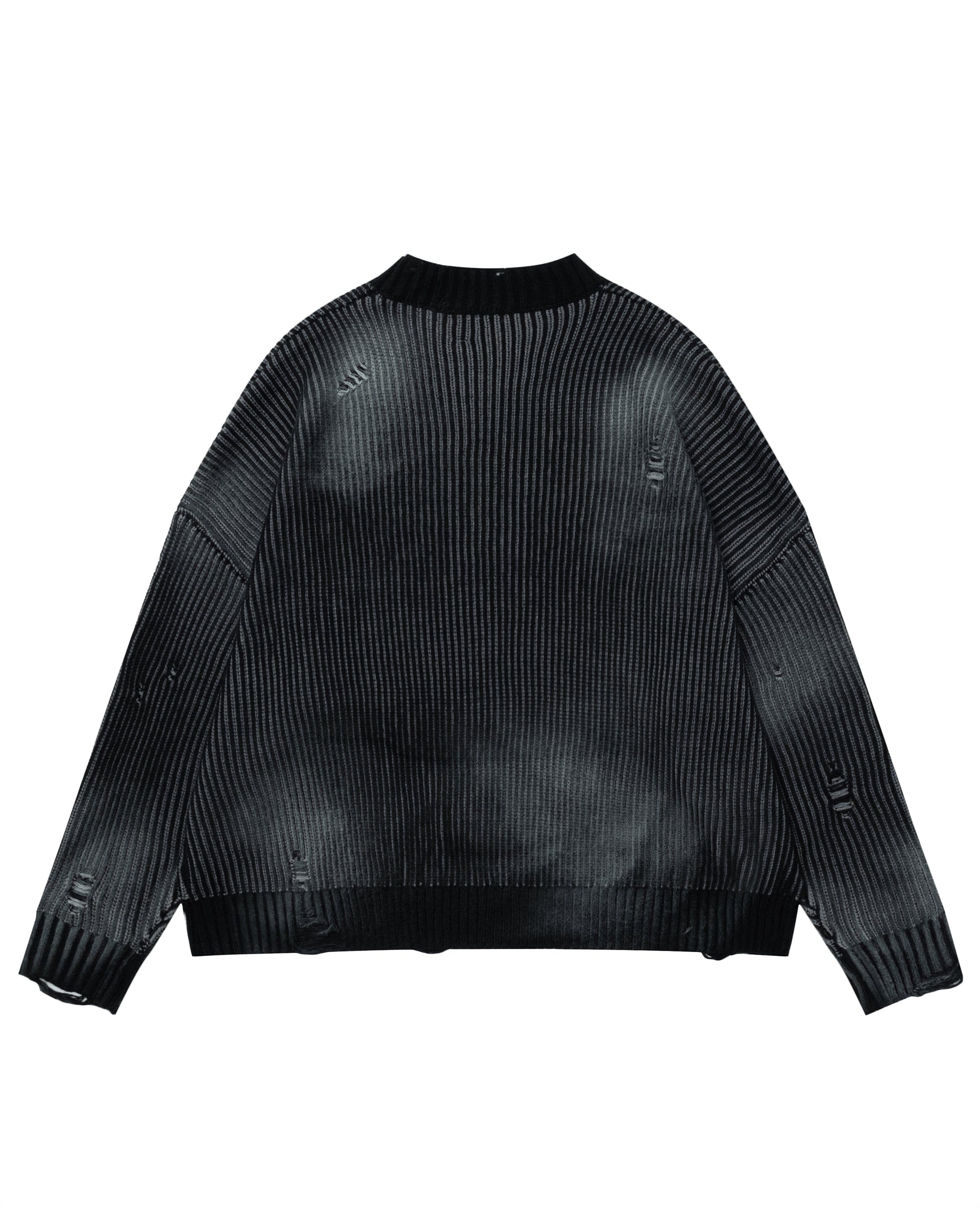 Distressed Ribbed Logo Sweater