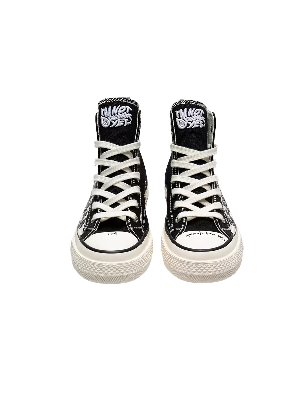 Graphic-Detail Black Canvas Platform Sneakers - view 6