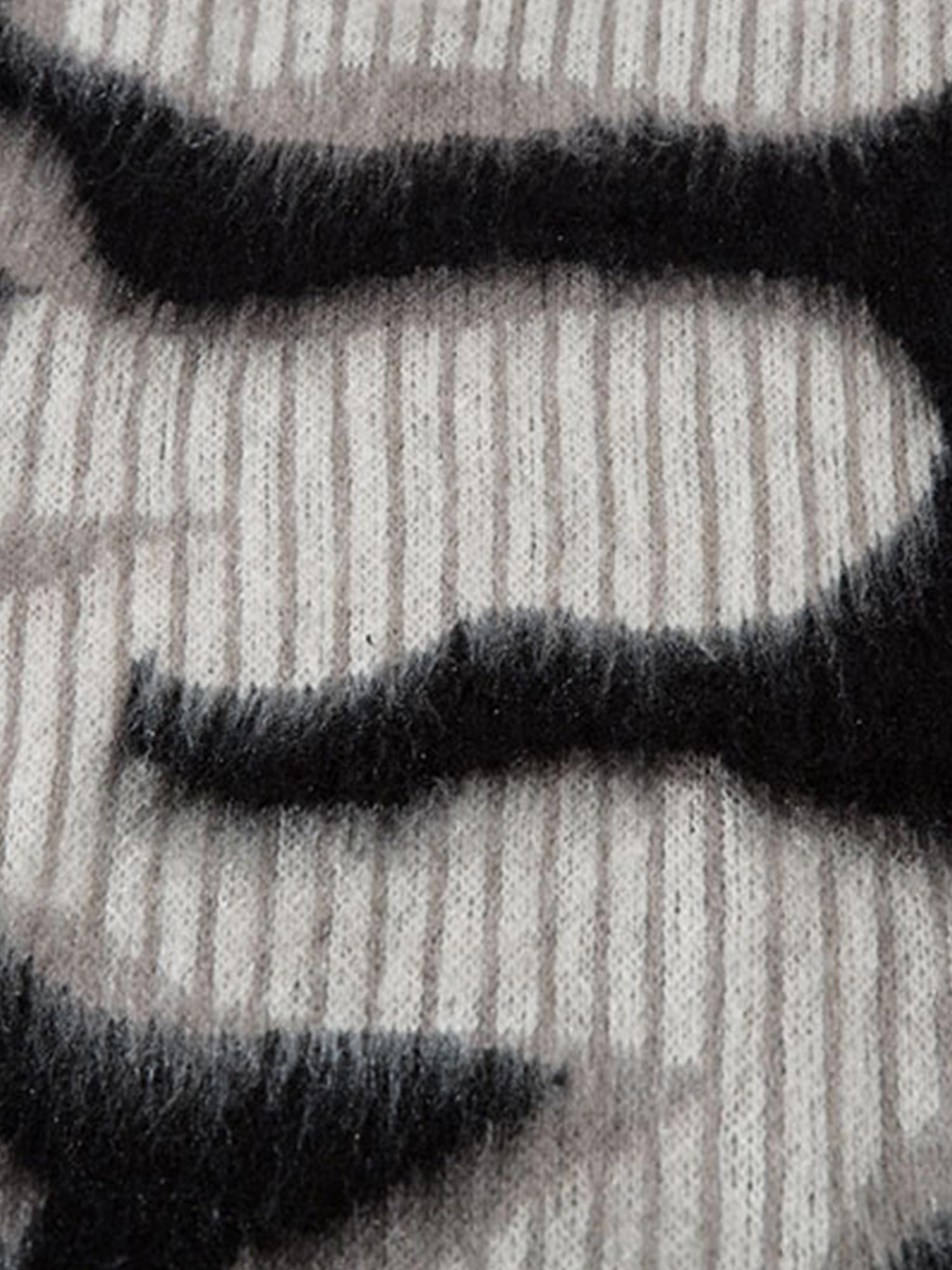 Textured Pattern Mohair Pullover