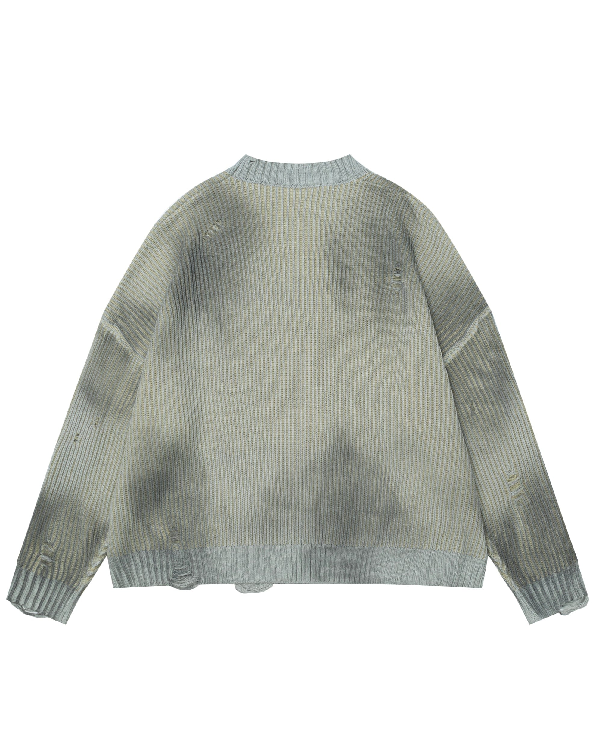 Distressed Ribbed Logo Sweater