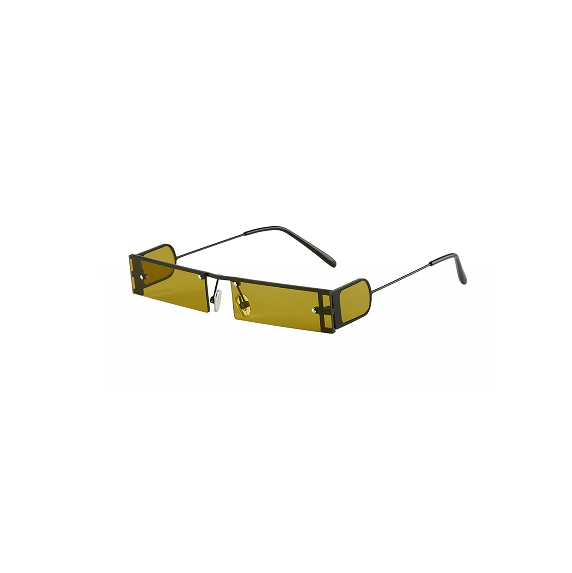Tinted Rectangle Bar-Temple Sunglasses - view 4