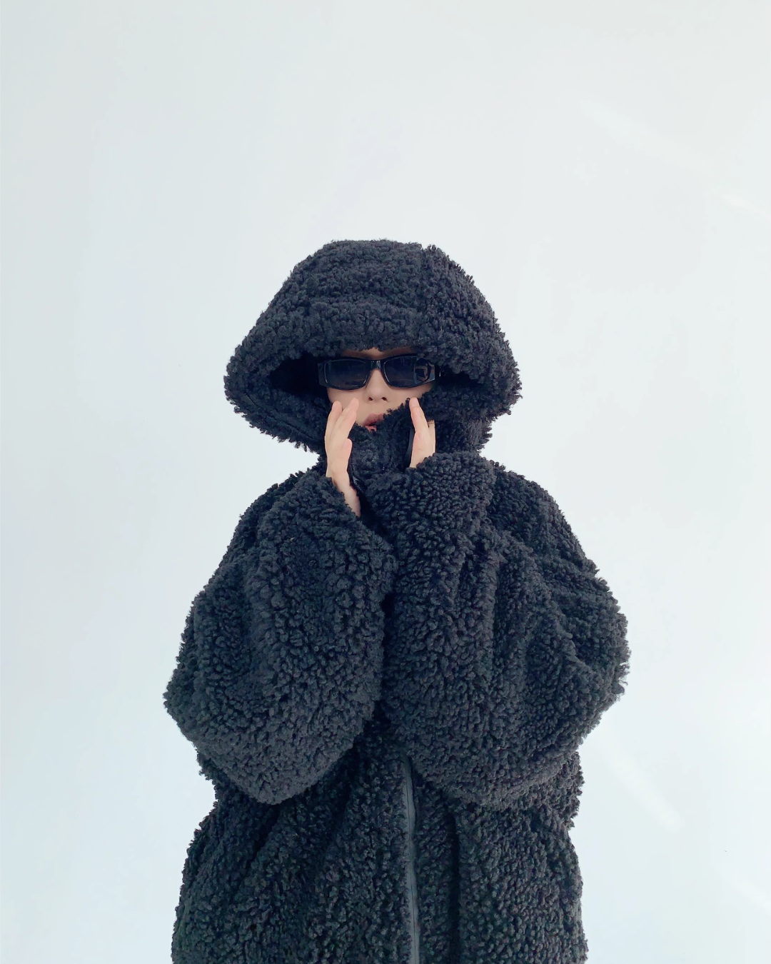 Midnight Plush Teddy Zip Hoodie